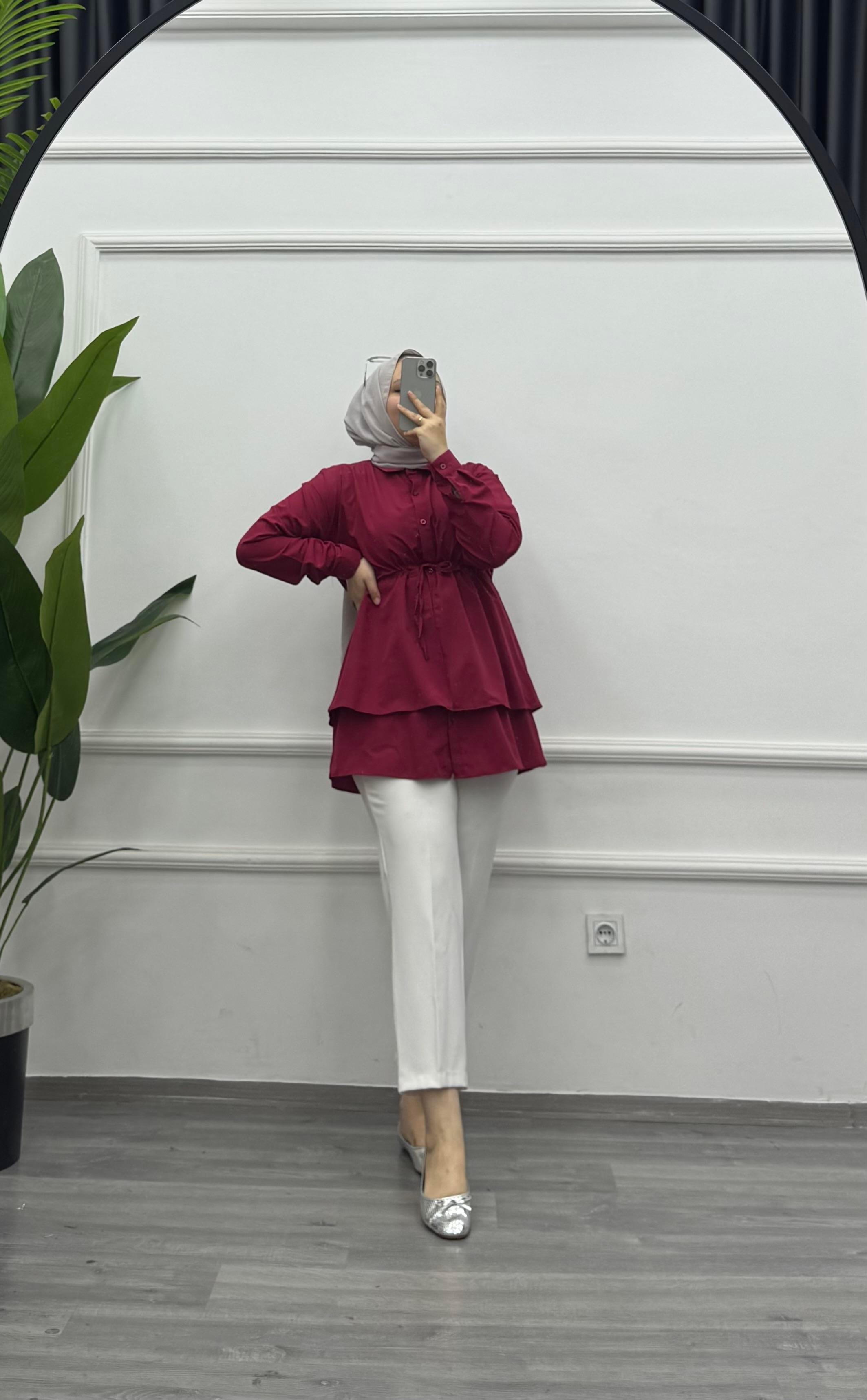 Newshe Kat Kat Tunik Bordo