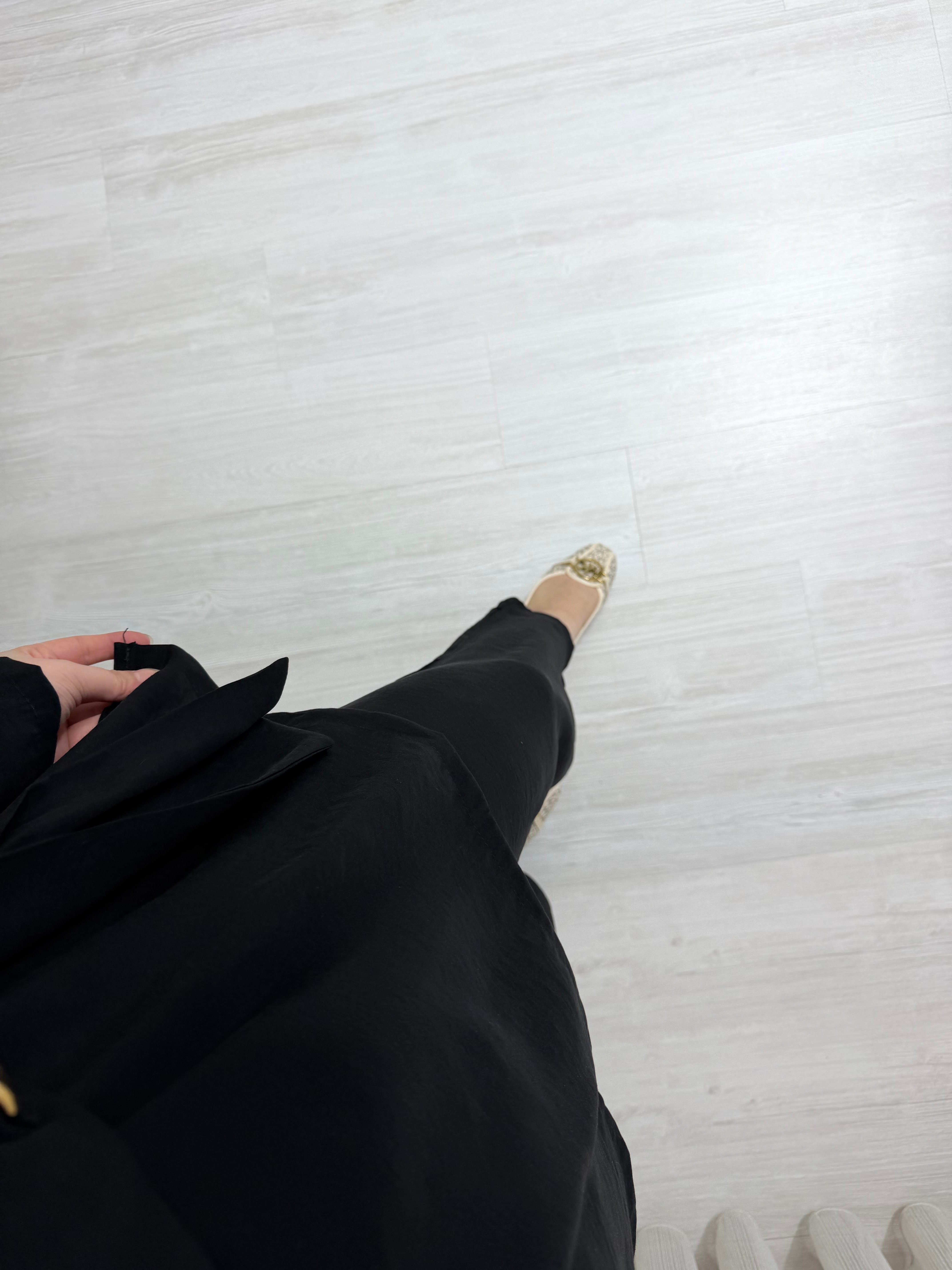 Newshe Modal Kumaş Pantalonlu Takım Siyah