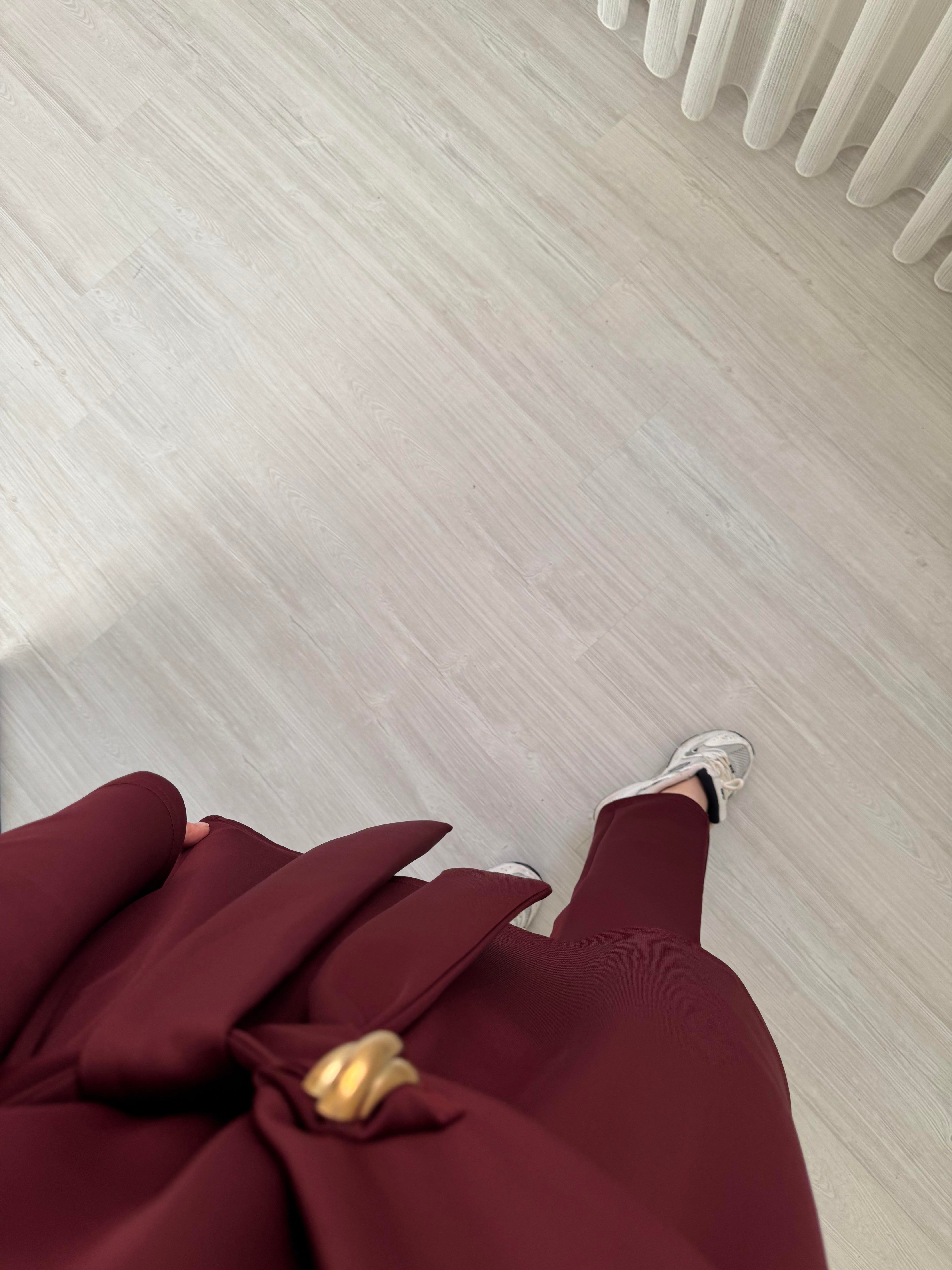 Newshe Scuba Bağlama Detaylı Çımalı Takım Bordo