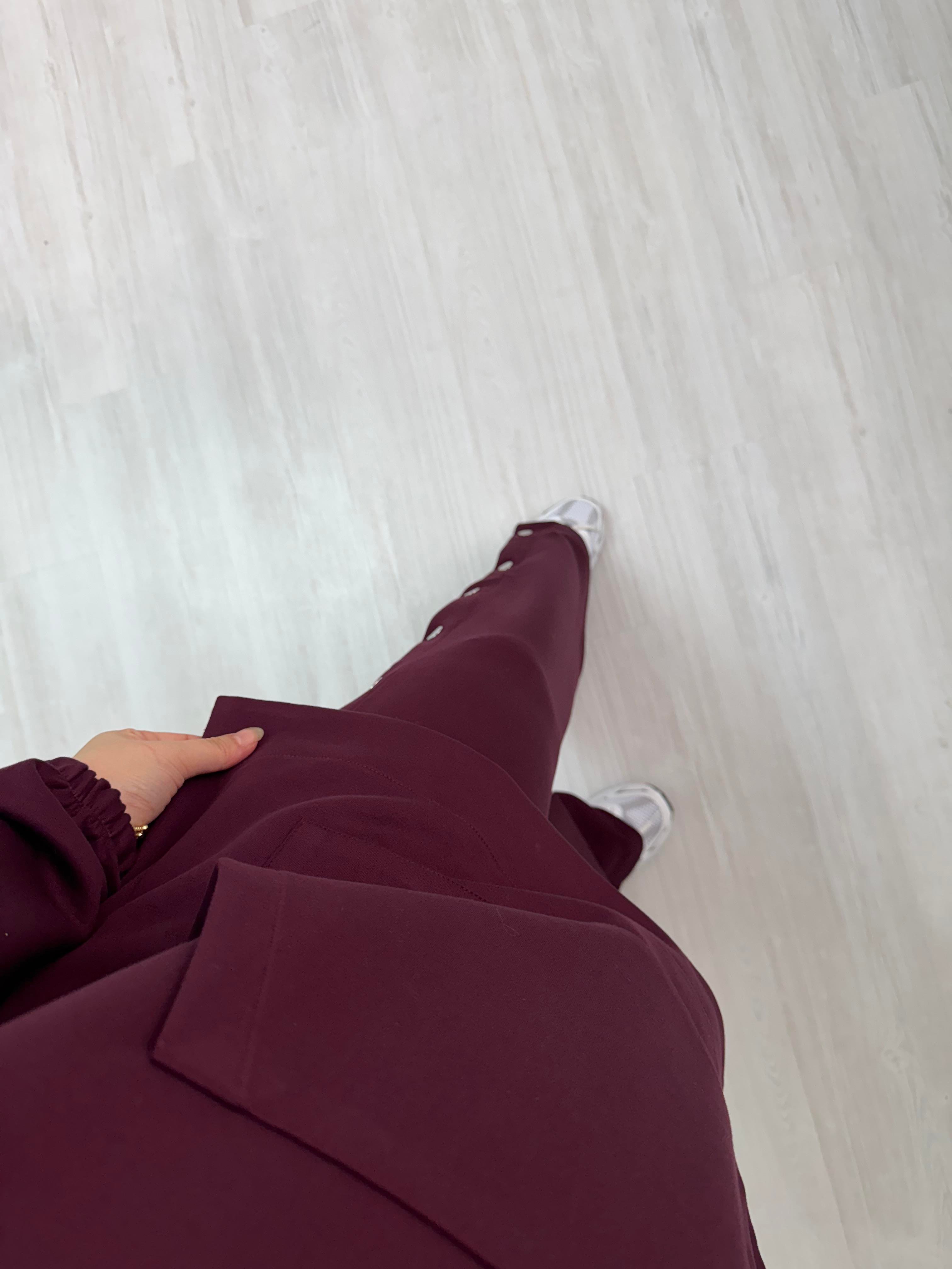Poli Çıt Detaylı Kapşonlu Oyshoo Takım Bordo 
