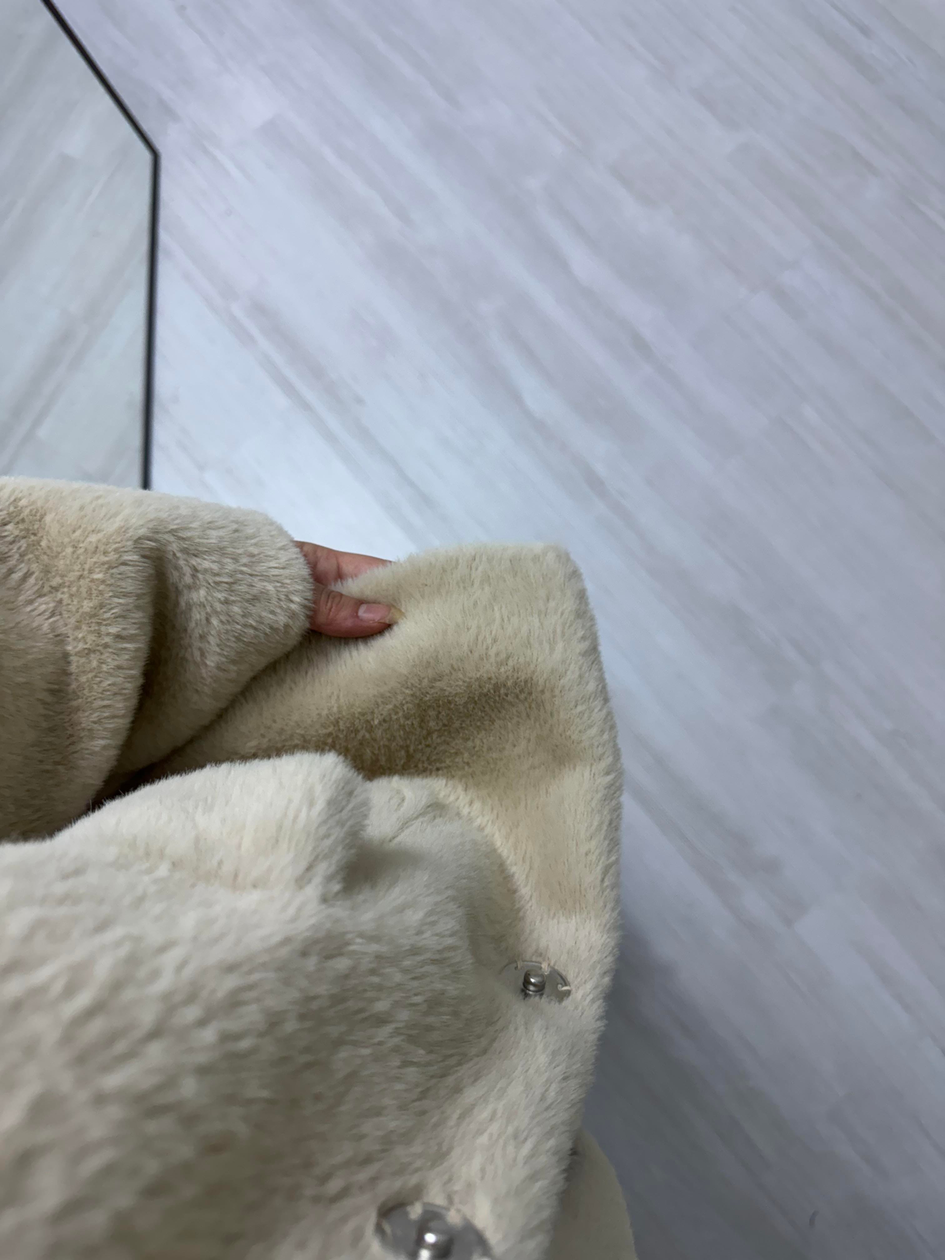 Poli Çıtlı Angora Astarlı Kaban Bej