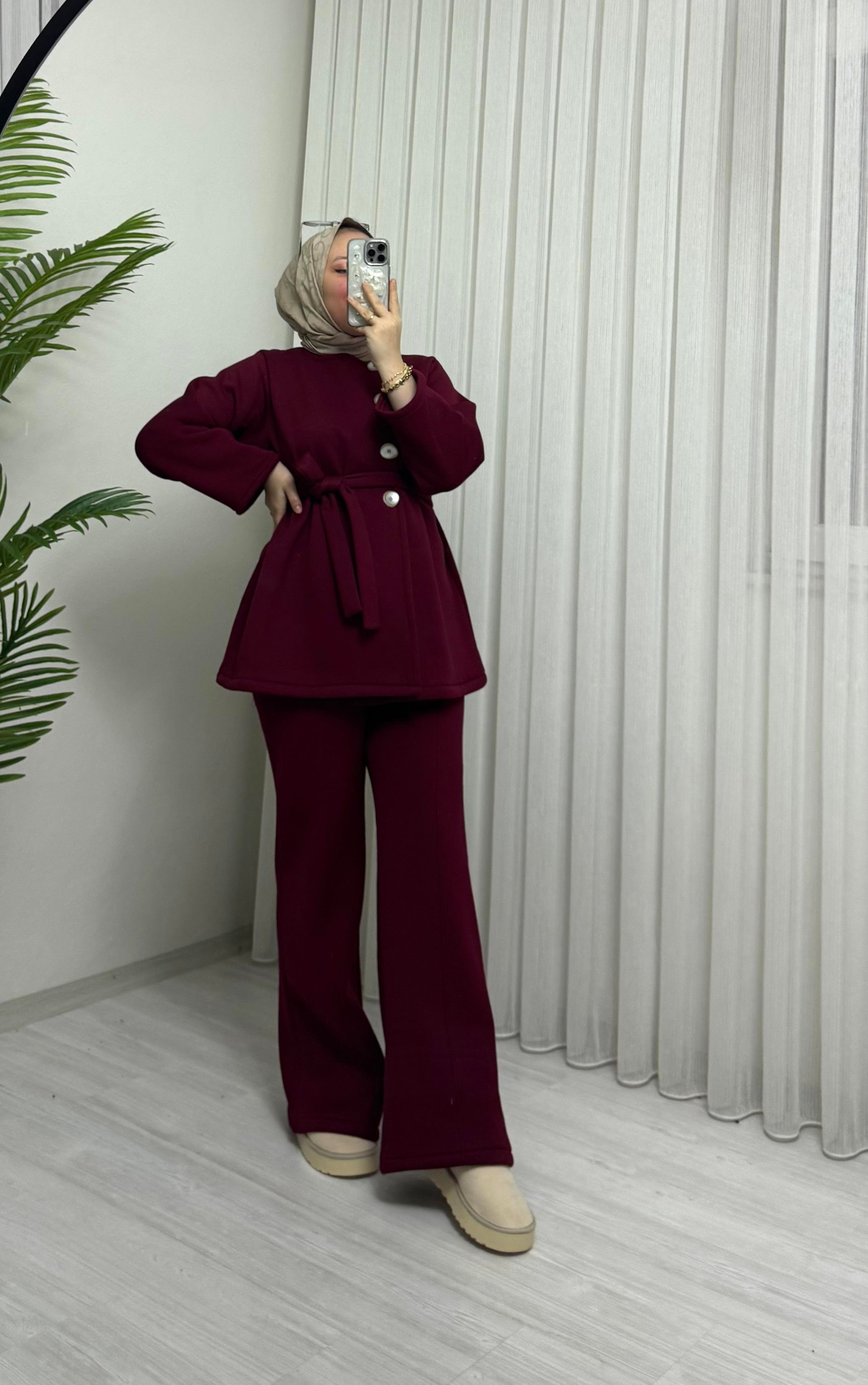 Poli Cocosh Şardonlu Takım Bordo