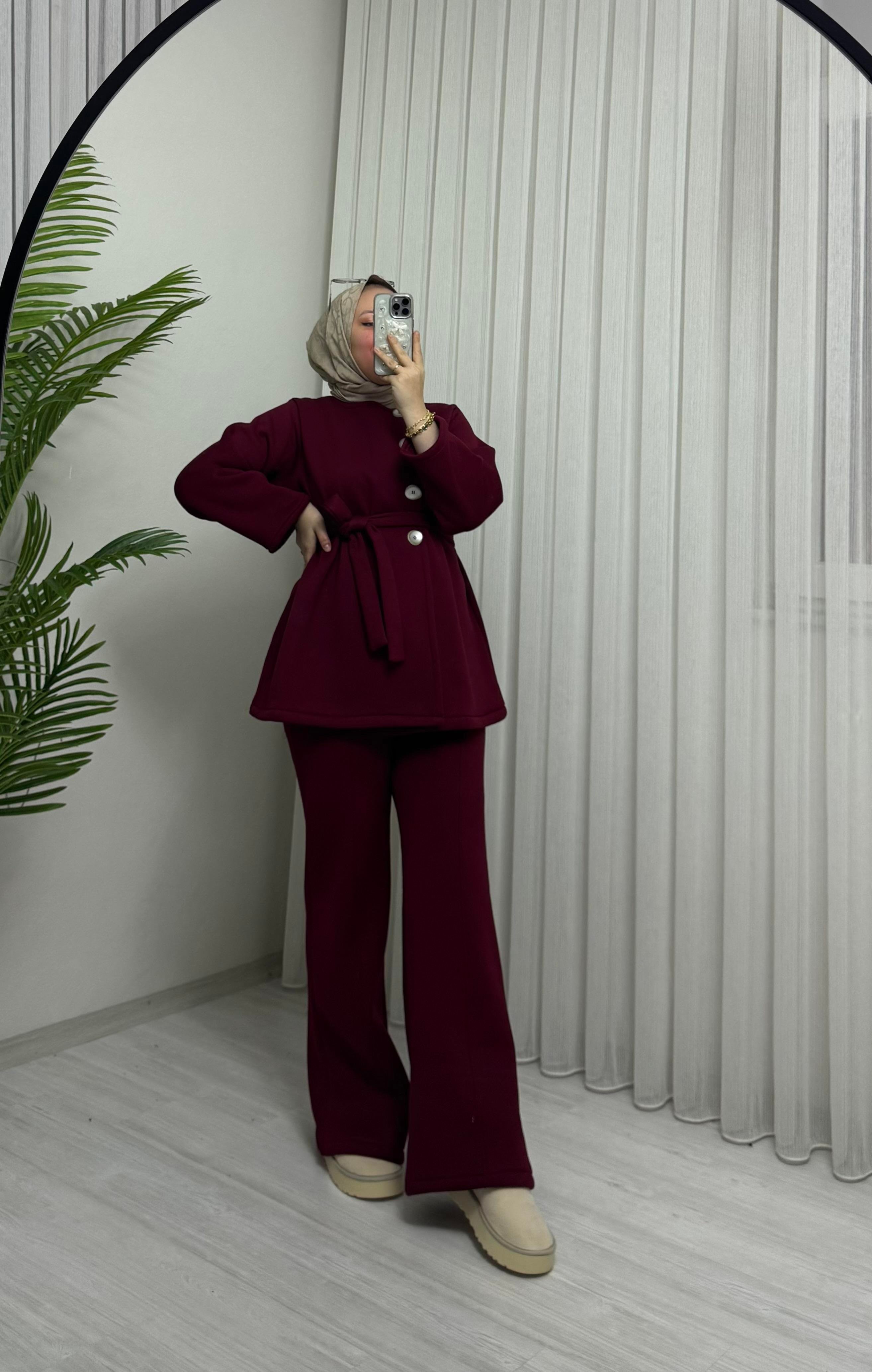 Poli Cocosh Şardonlu Takım Bordo
