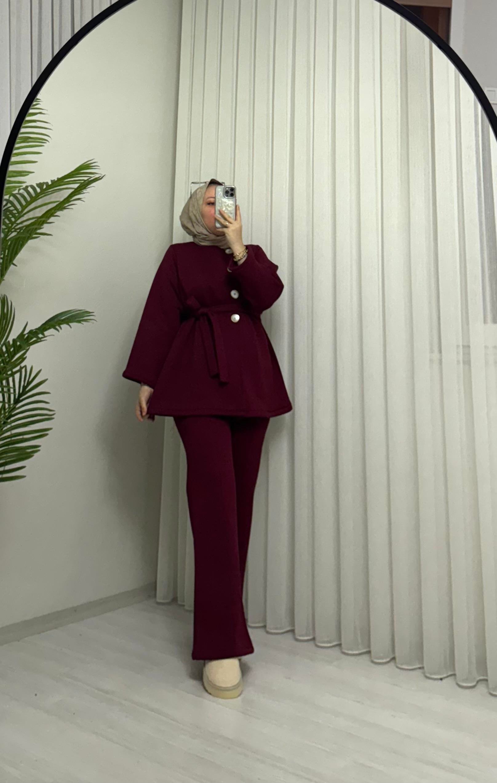 Poli Cocosh Şardonlu Takım Bordo
