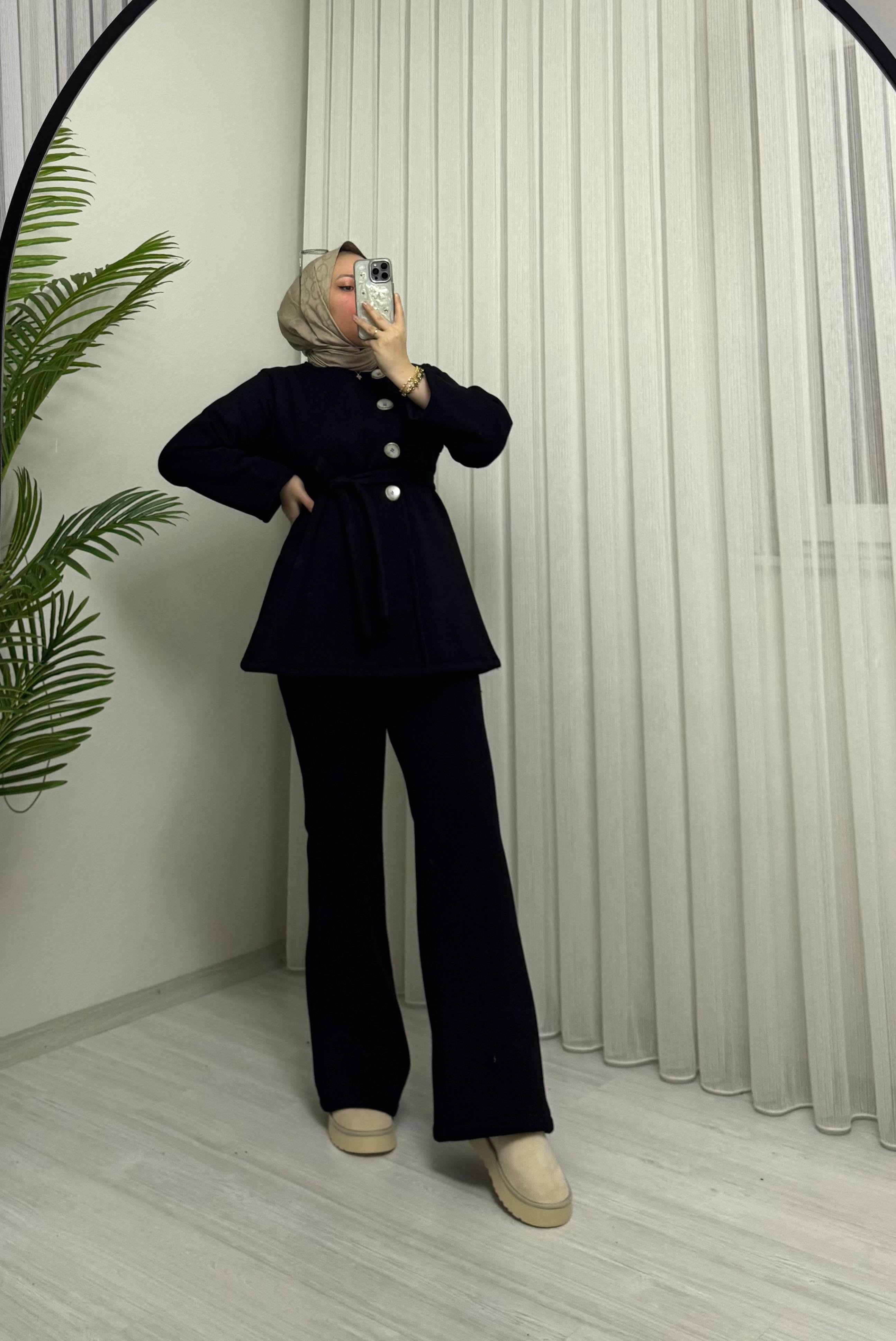 Poli Cocosh Şardonlu Takım Siyah