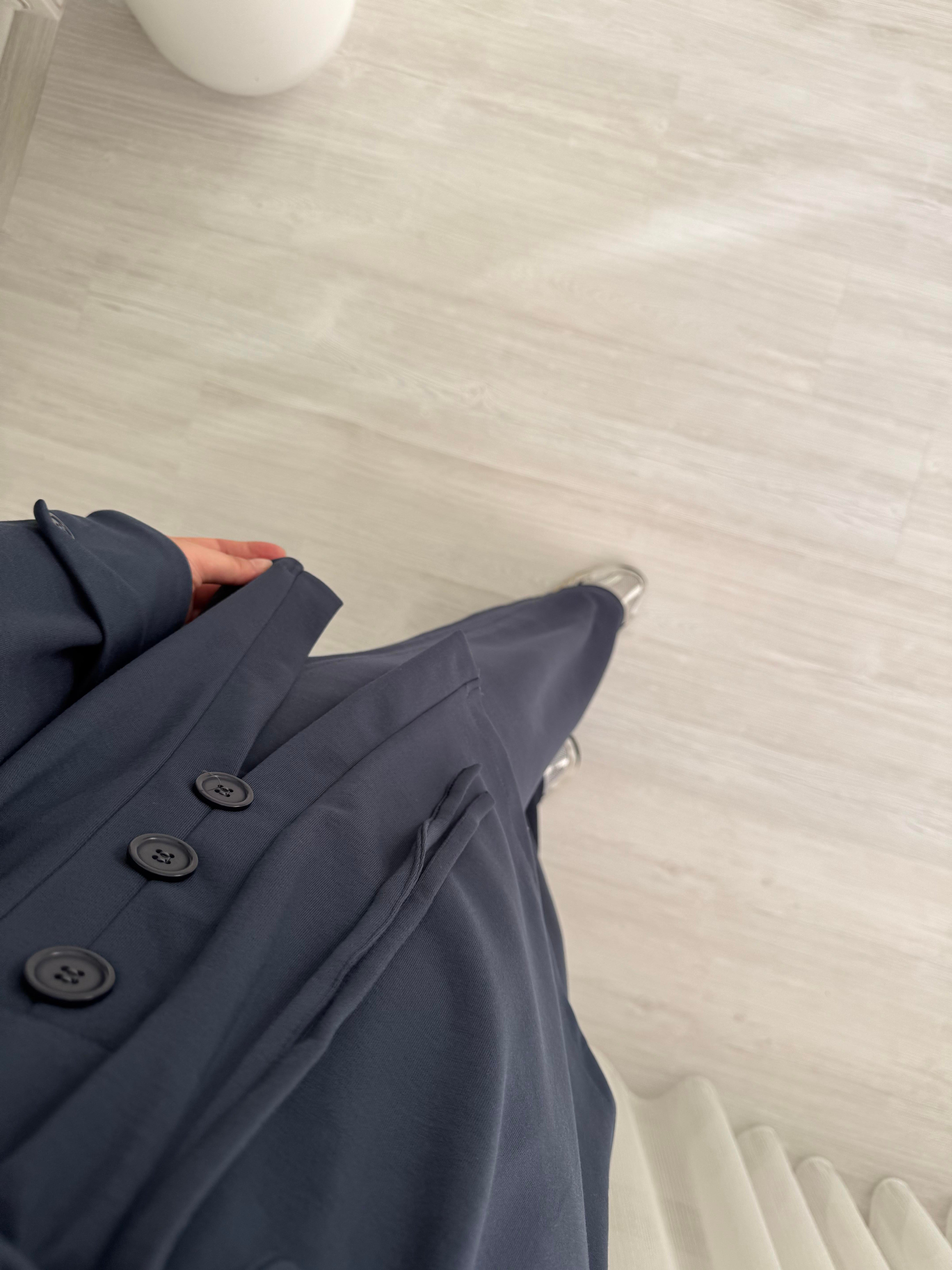 Poli Düğme Detaylı Takım Antrasit