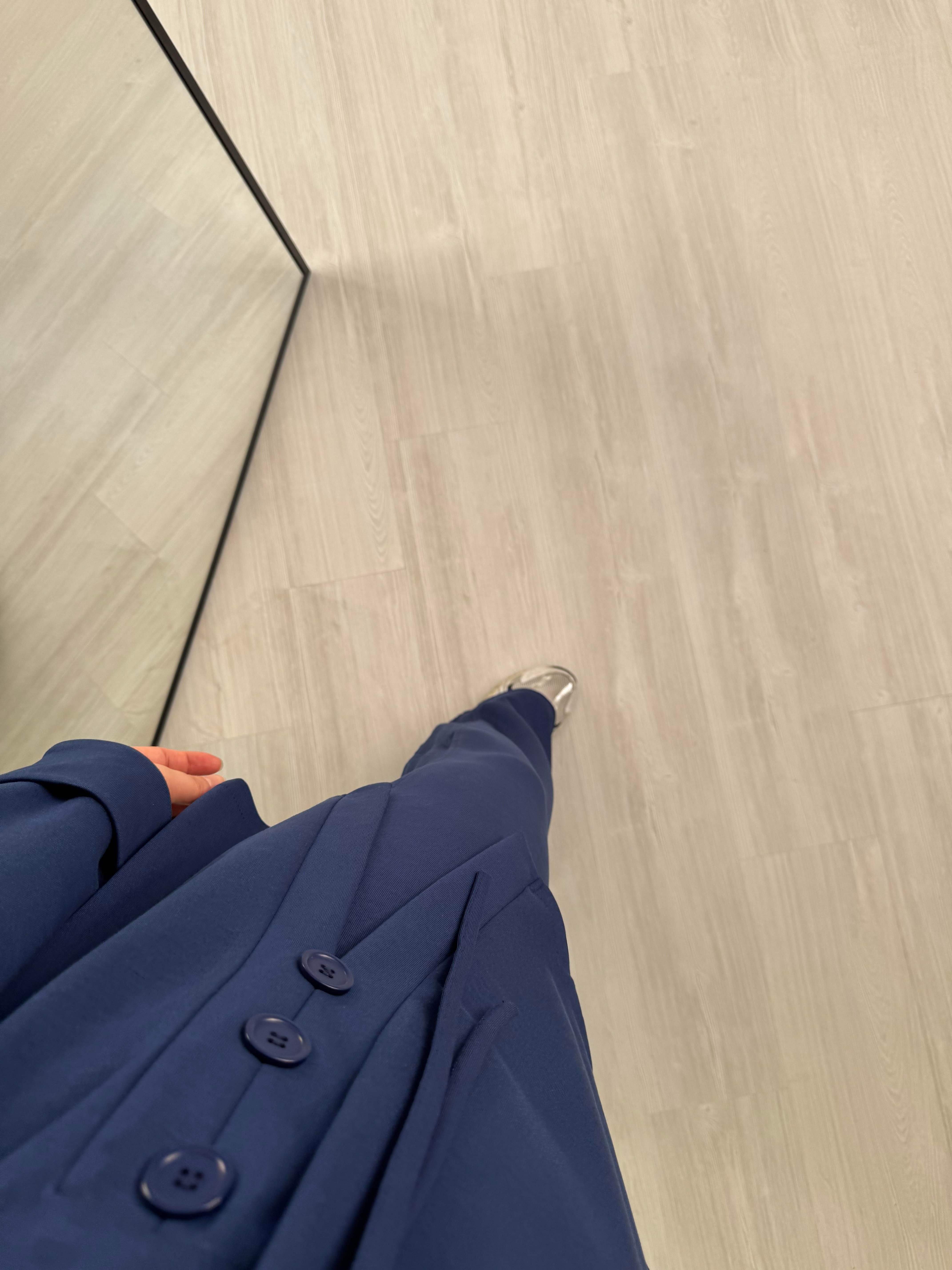 Poli Düğme Detaylı Takım Lacivert