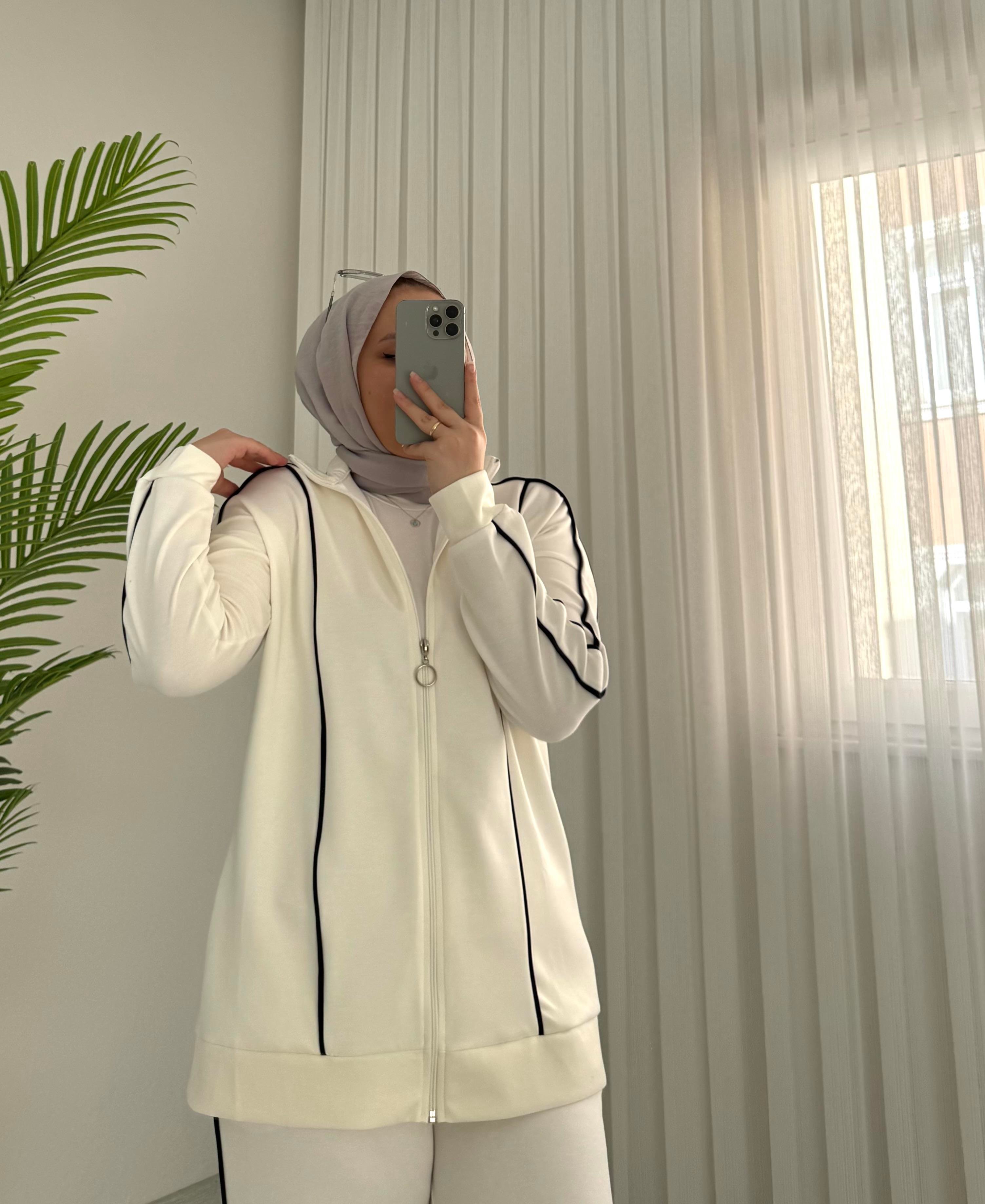 Poli Oyyşo Kumaş Biyeli Takım Beyaz 
