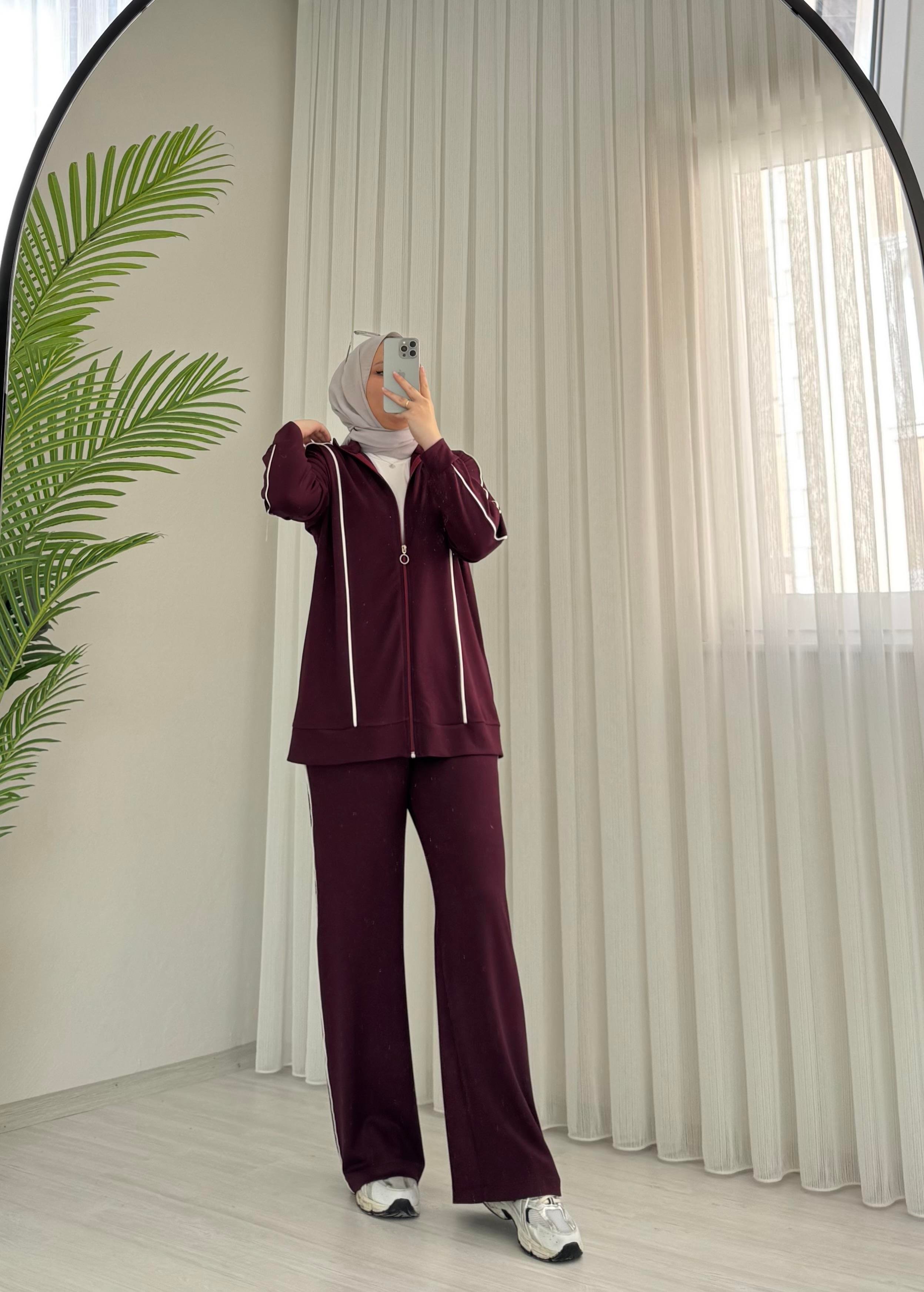 Poli Oyyşo Kumaş Biyeli Takım Bordo 