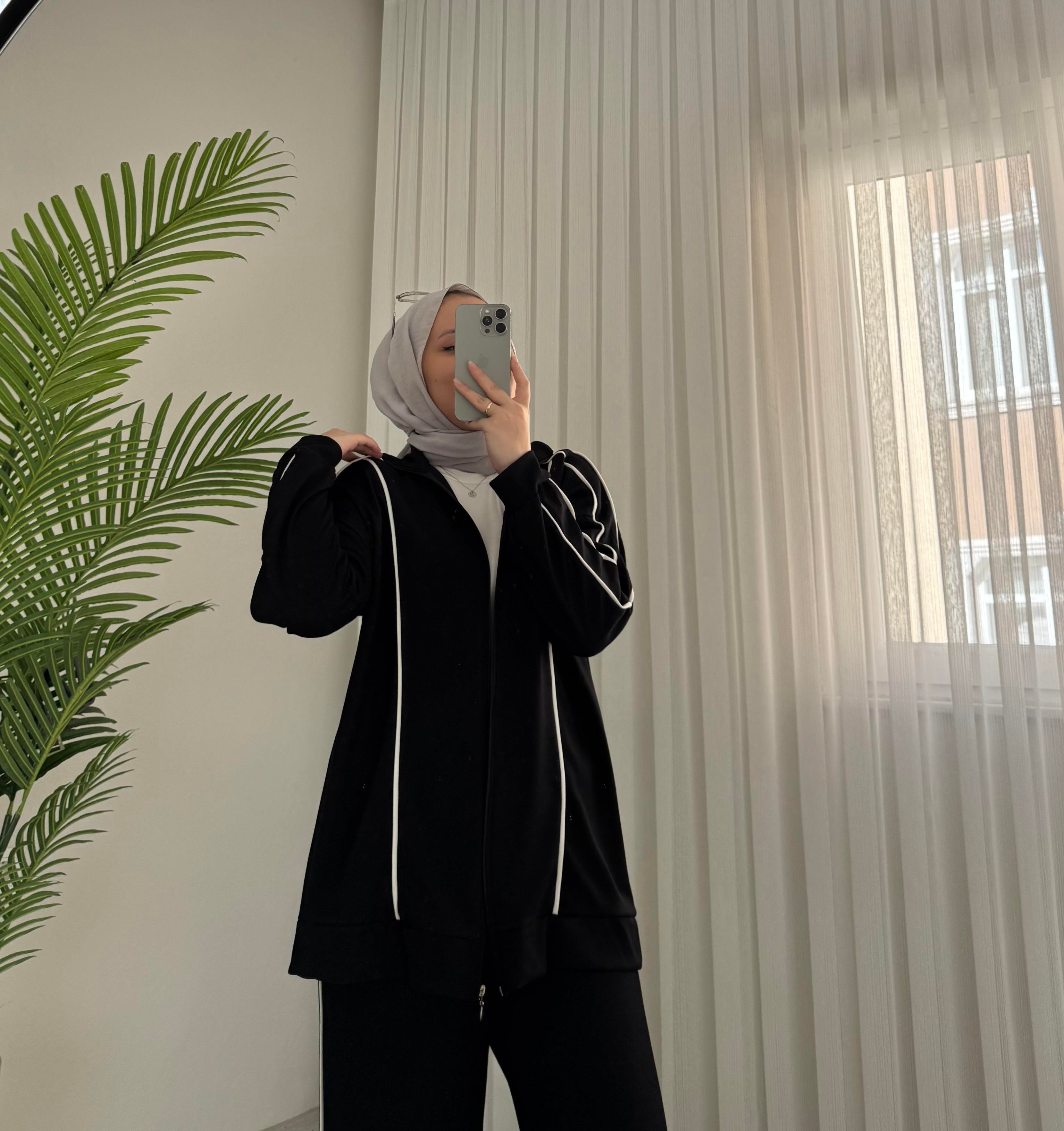 Poli Oyyşo Kumaş Biyeli Takım Siyah 