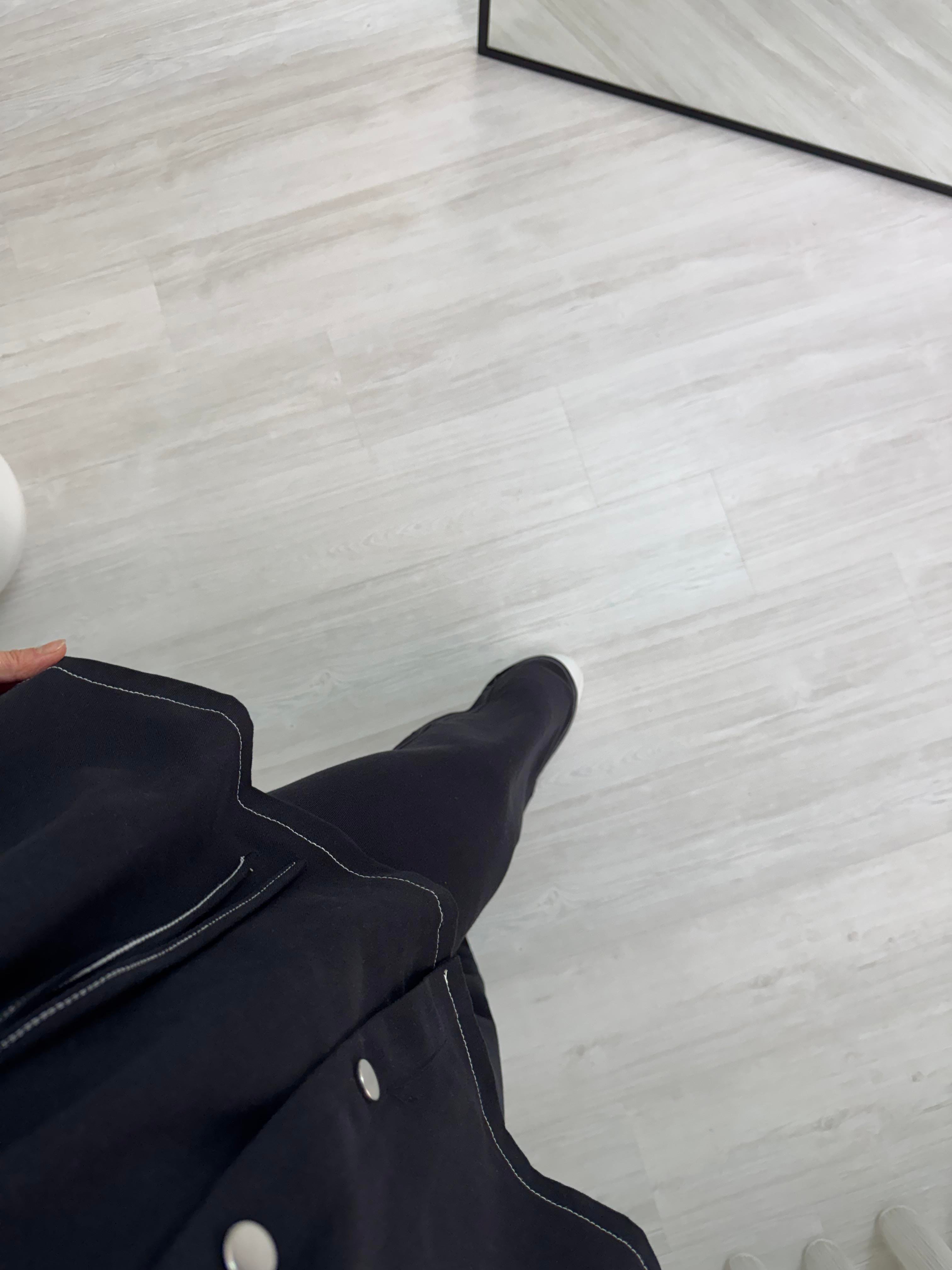 Poli Pelerin Detay Gabardin Kot Kumaş Takım Siyah