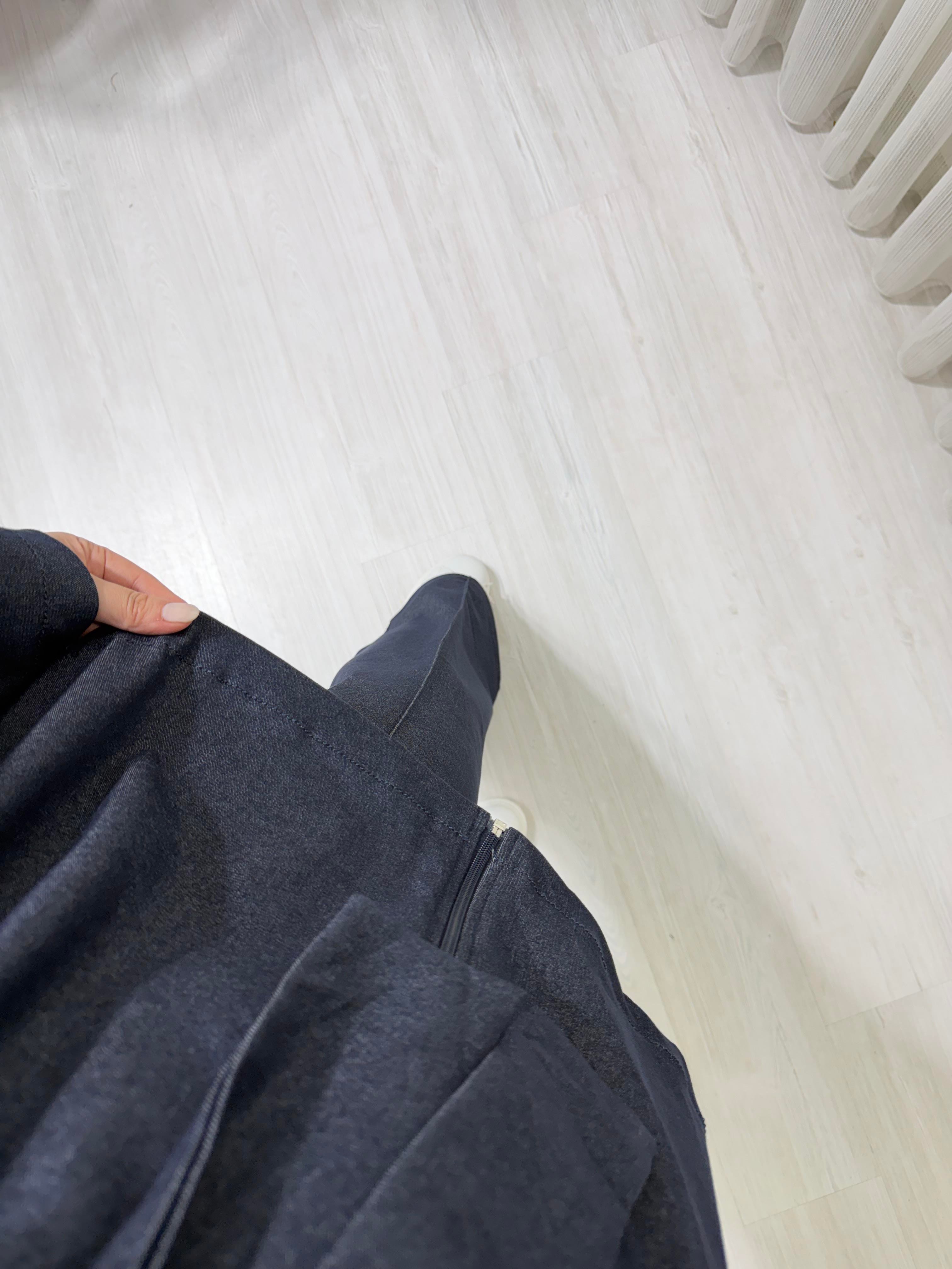 Poli Pelerin Detaylı Kot Takım Lacivert