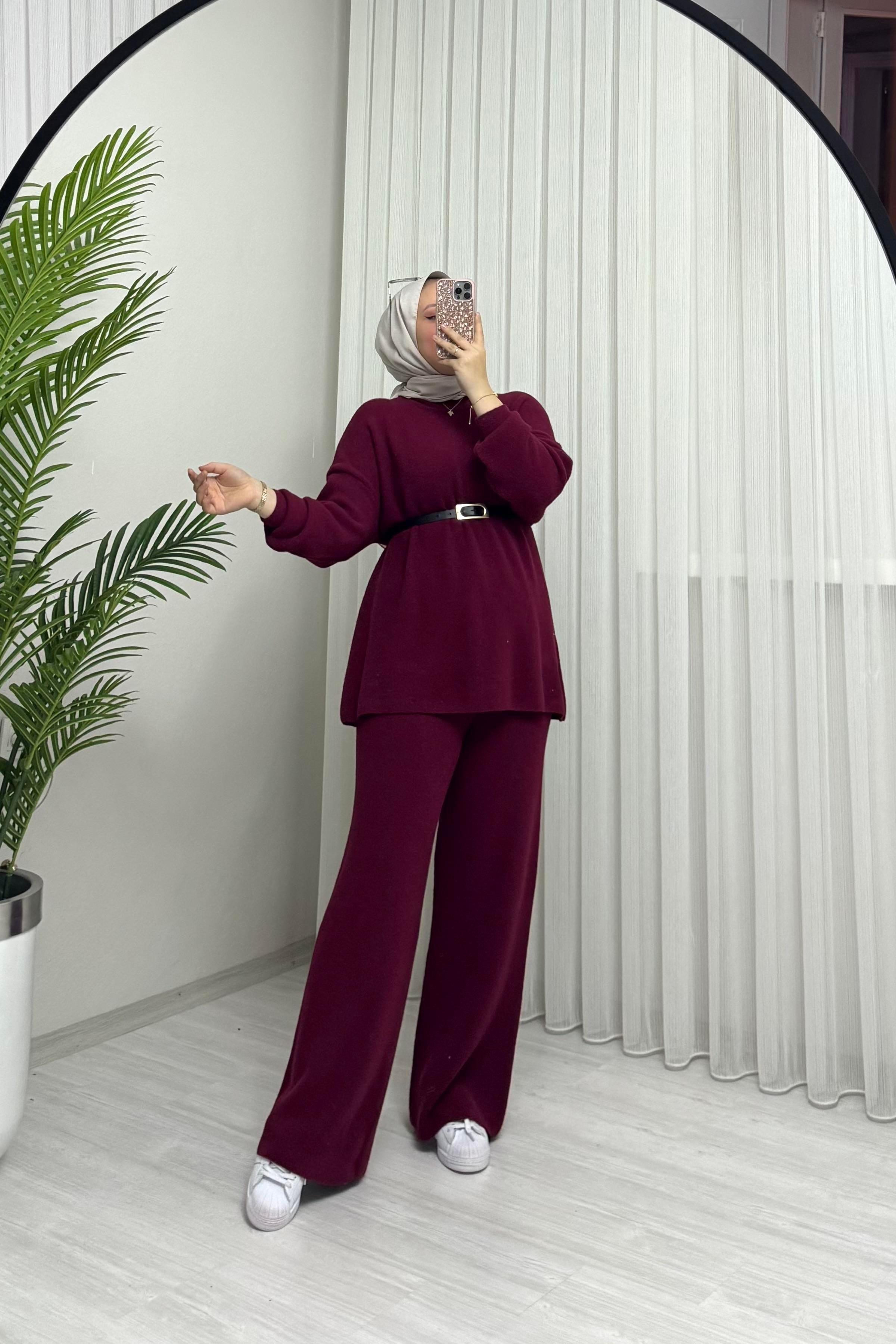 Qup Dişah Angora Takım Bordo