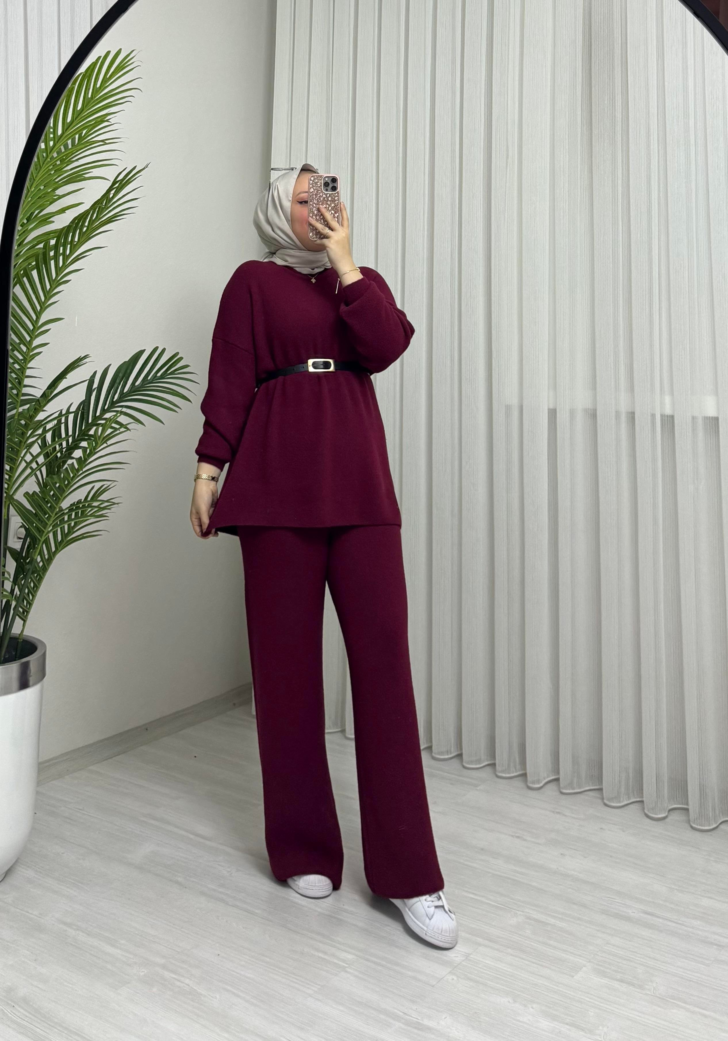 Qup Dişah Angora Takım Bordo