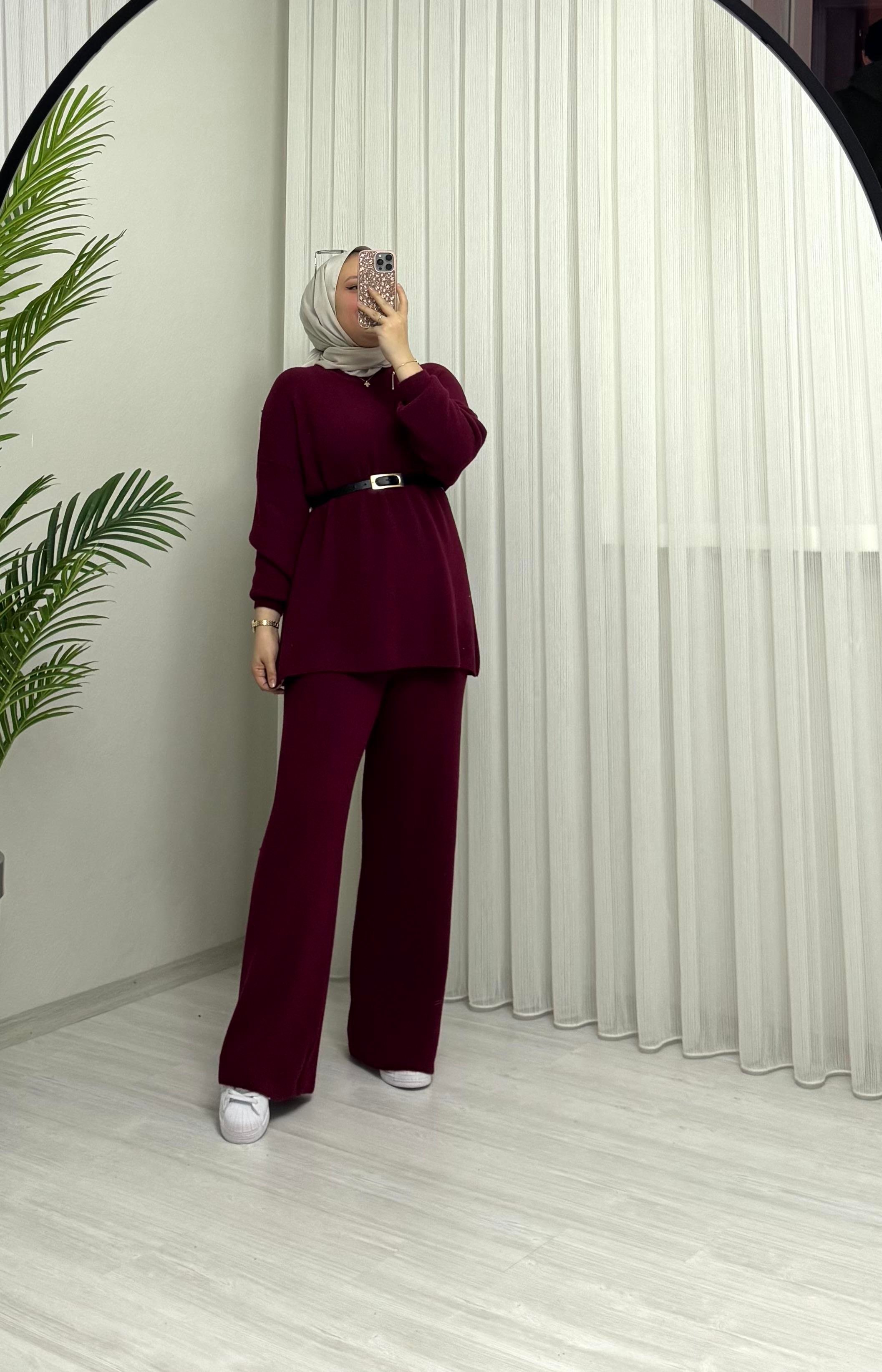 Qup Dişah Angora Takım Bordo