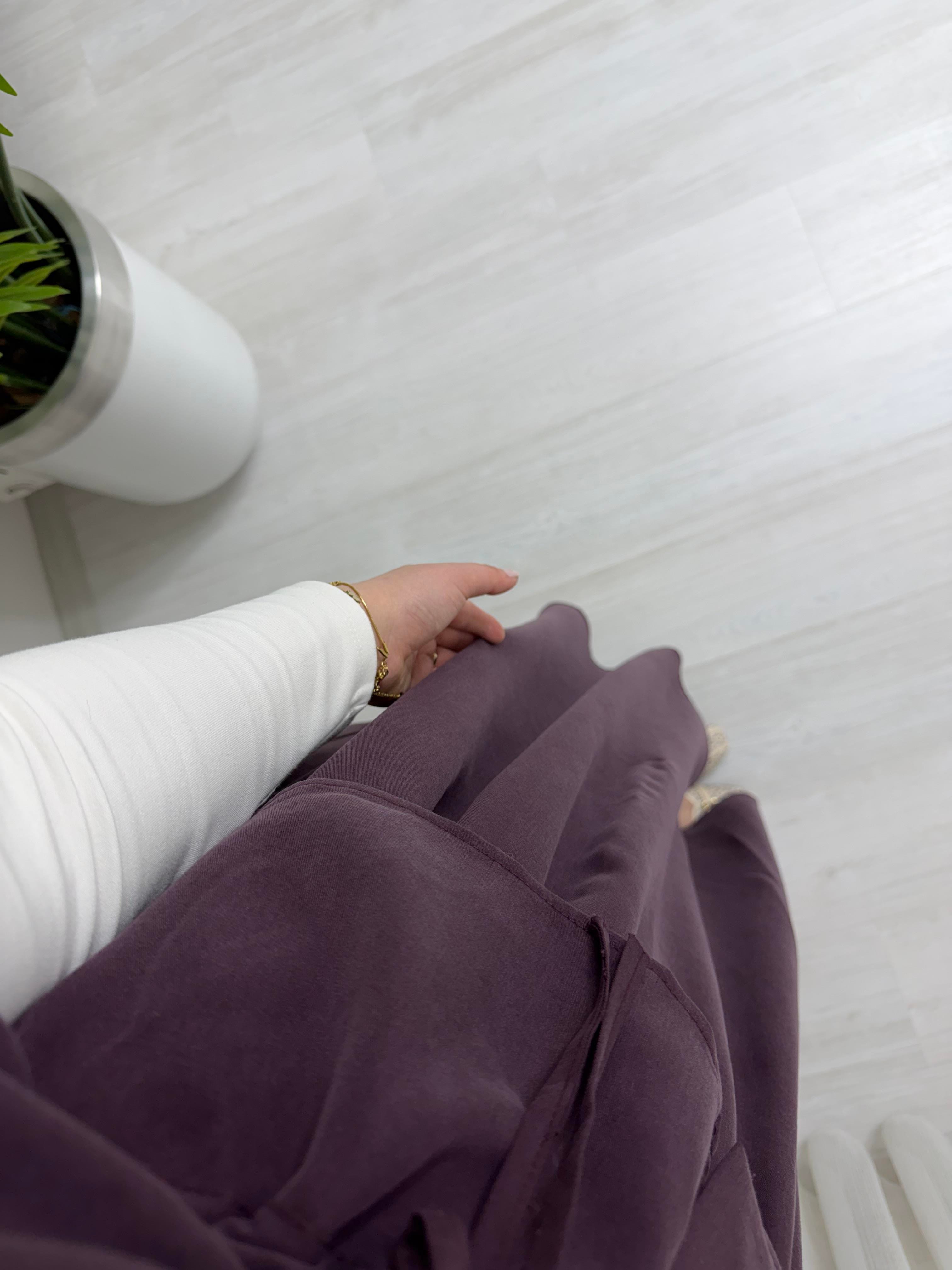 Qup Emma Yelekli Takım Modal Kumaş Mürdüm