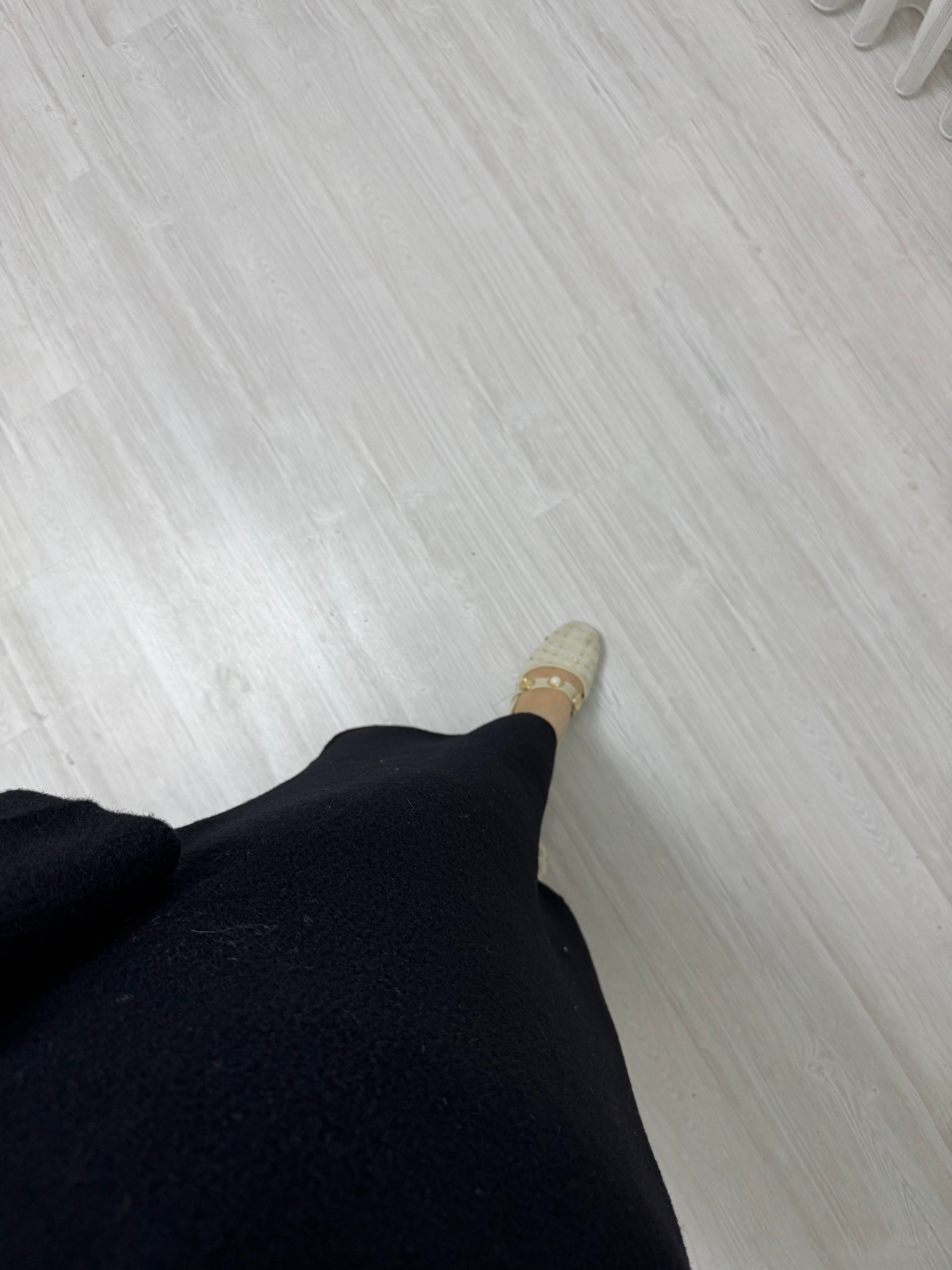 Qup Keçi Sakal Kumaş Elbise Siyah