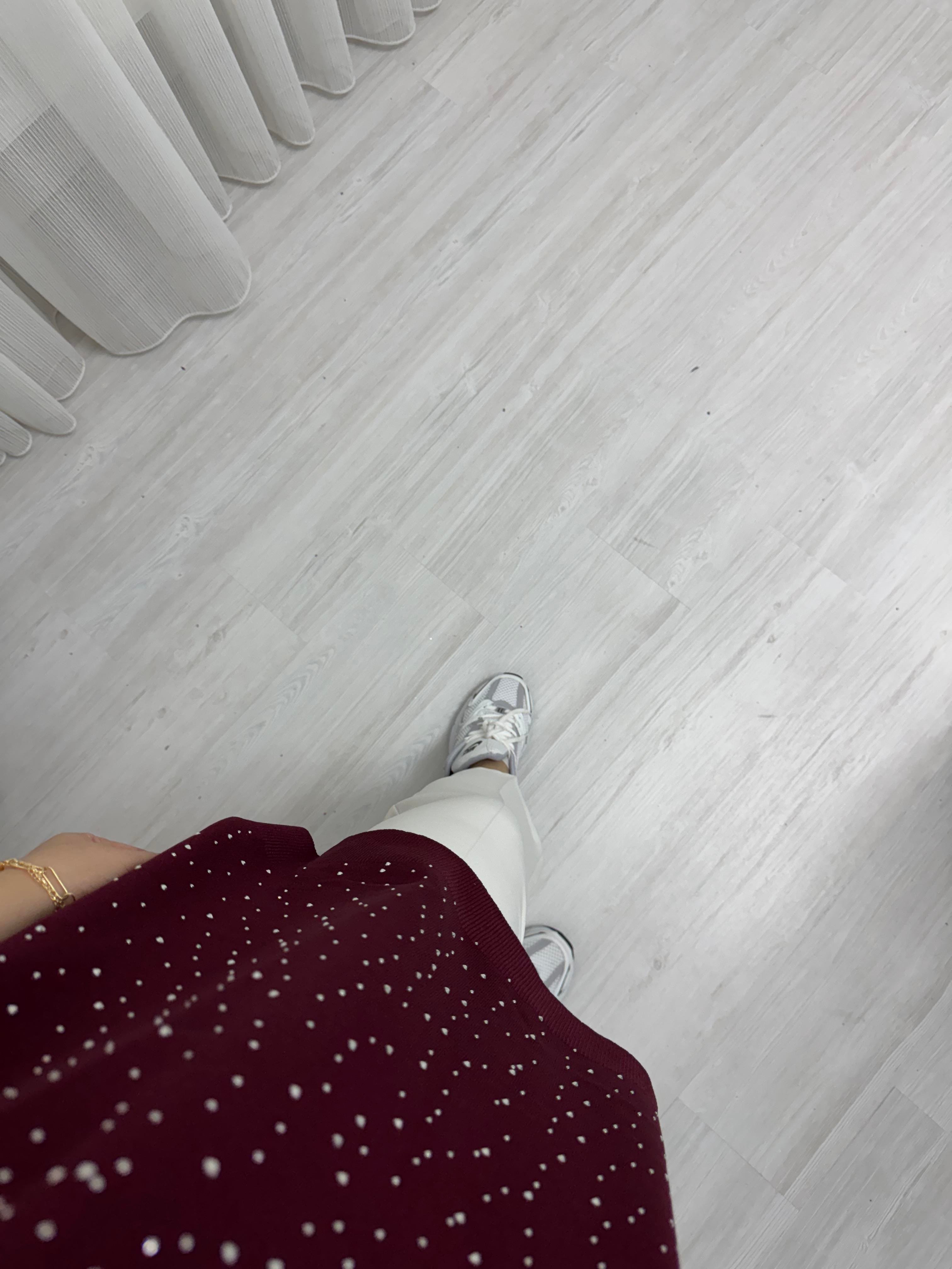 Qup Merserize Taşlı Tunik Bordo