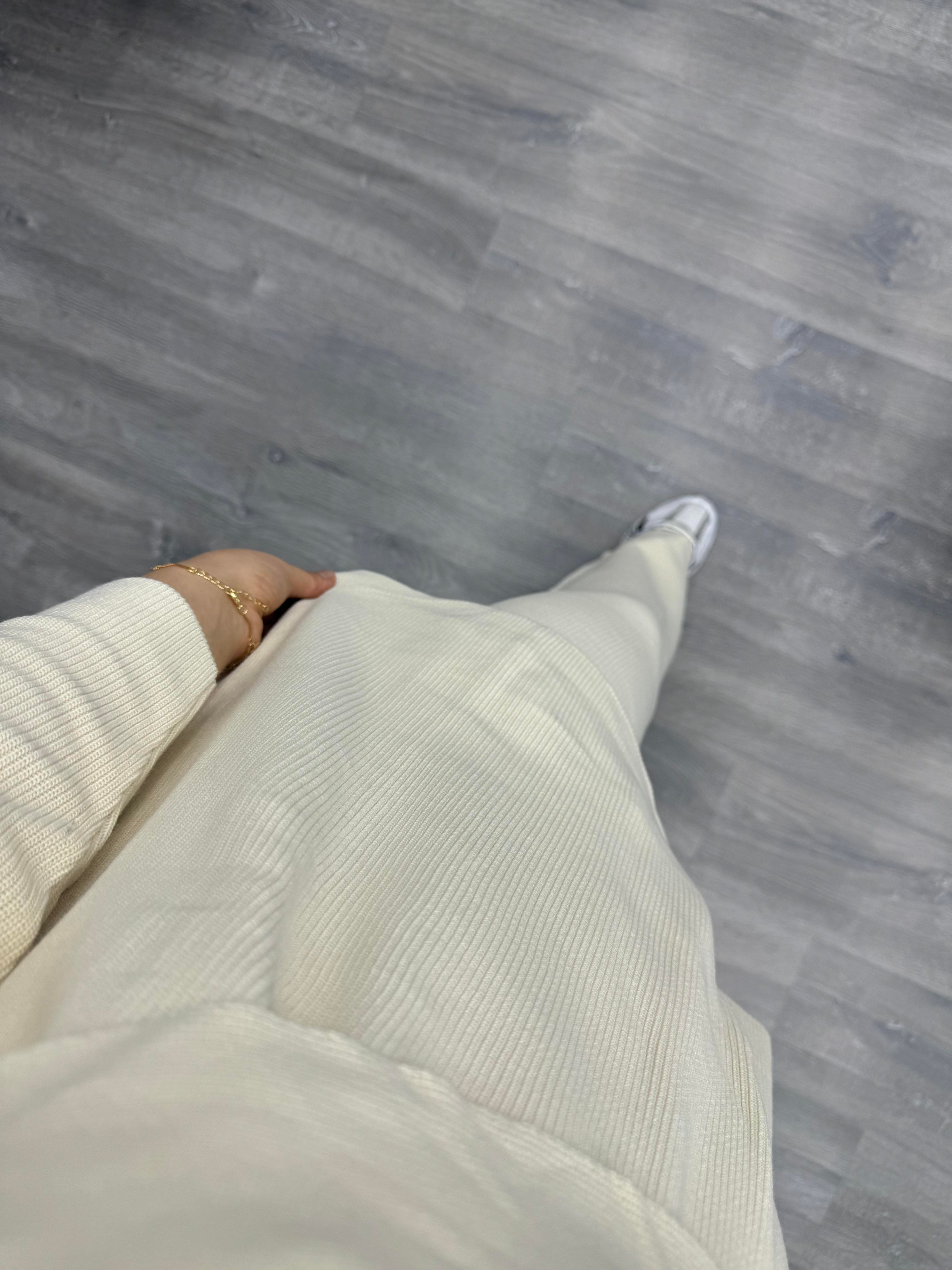 Qup şal Detaylı Triko Takım Bej