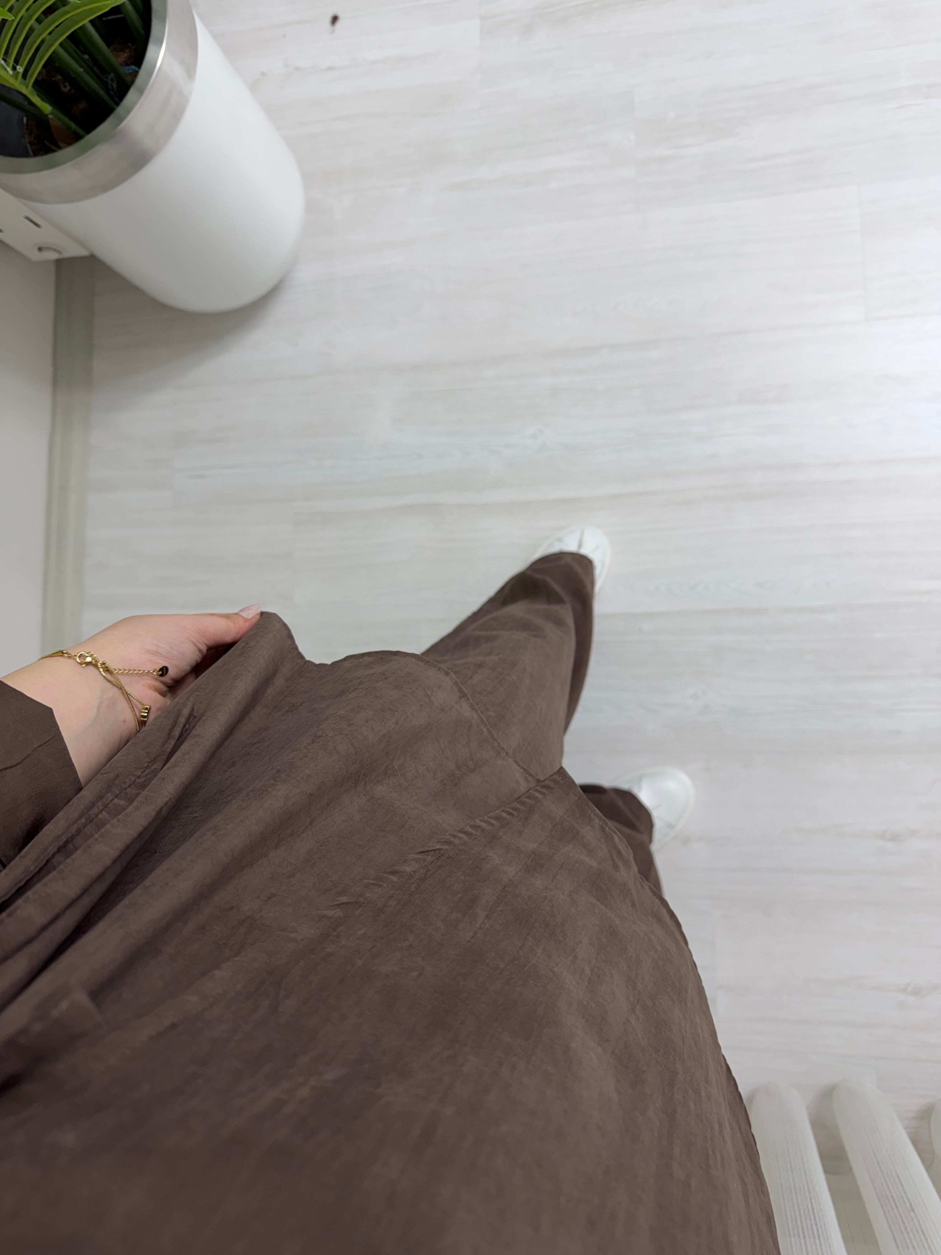 Qup Yandan Bağlamalı Düğmeli Takım Kahve