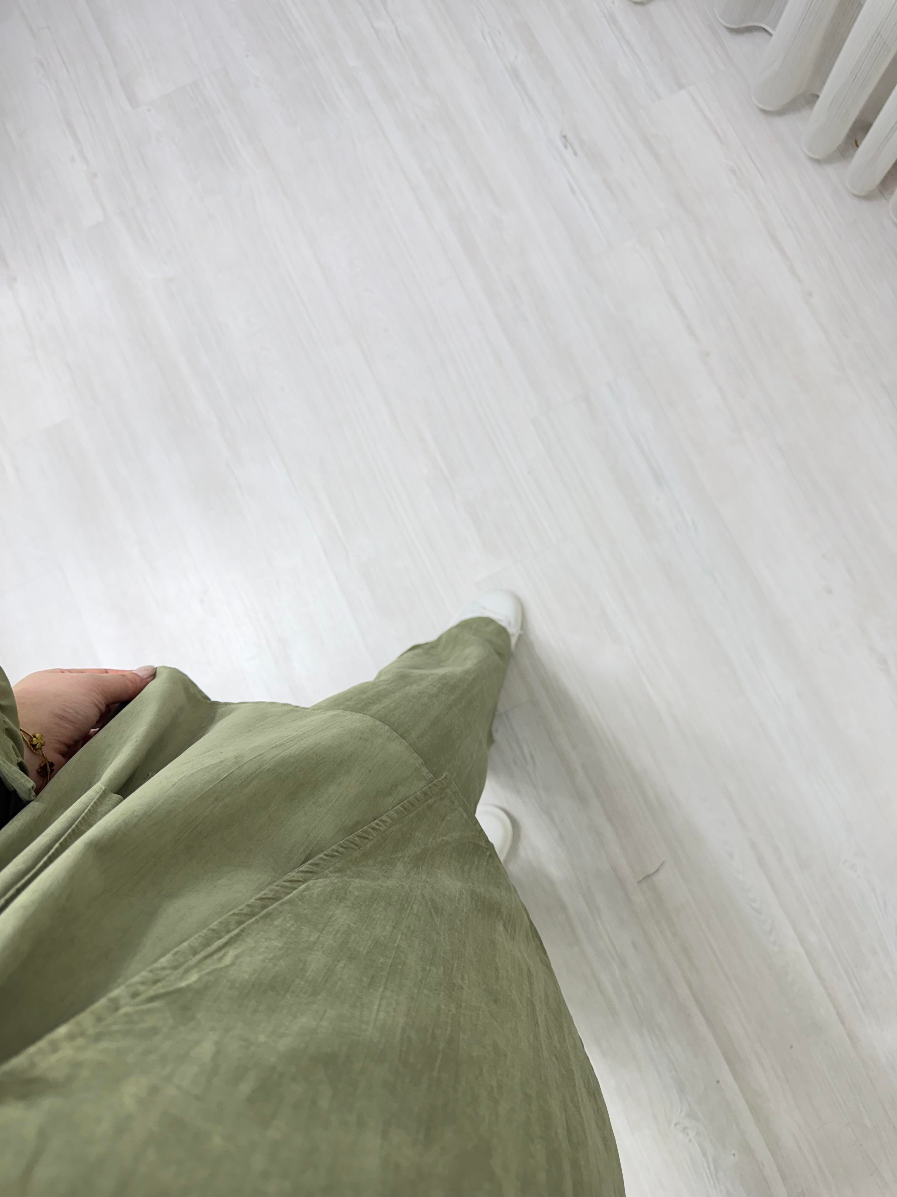 Qup Yandan Bağlamalı Düğmeli Takım Yeşil