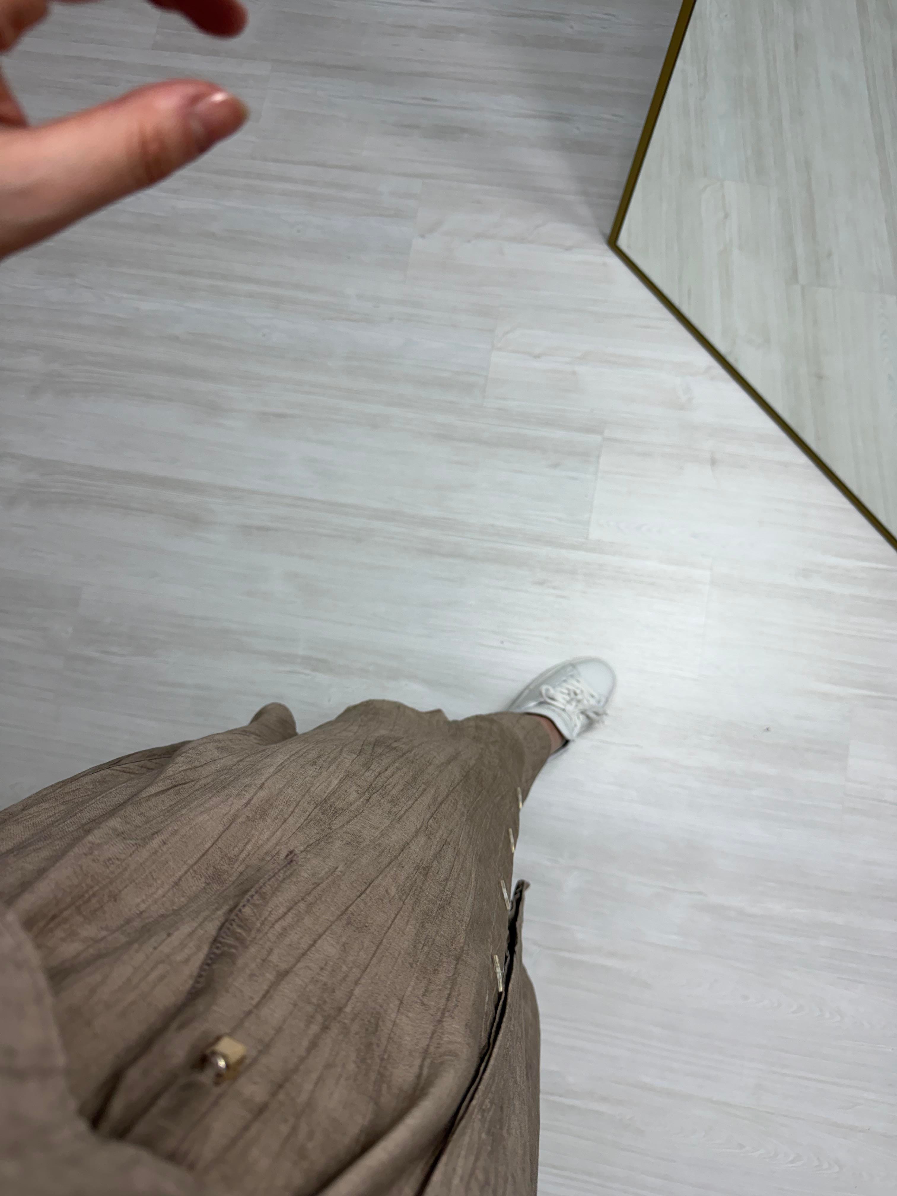 Sole İpli Tunikli Takım Vizon