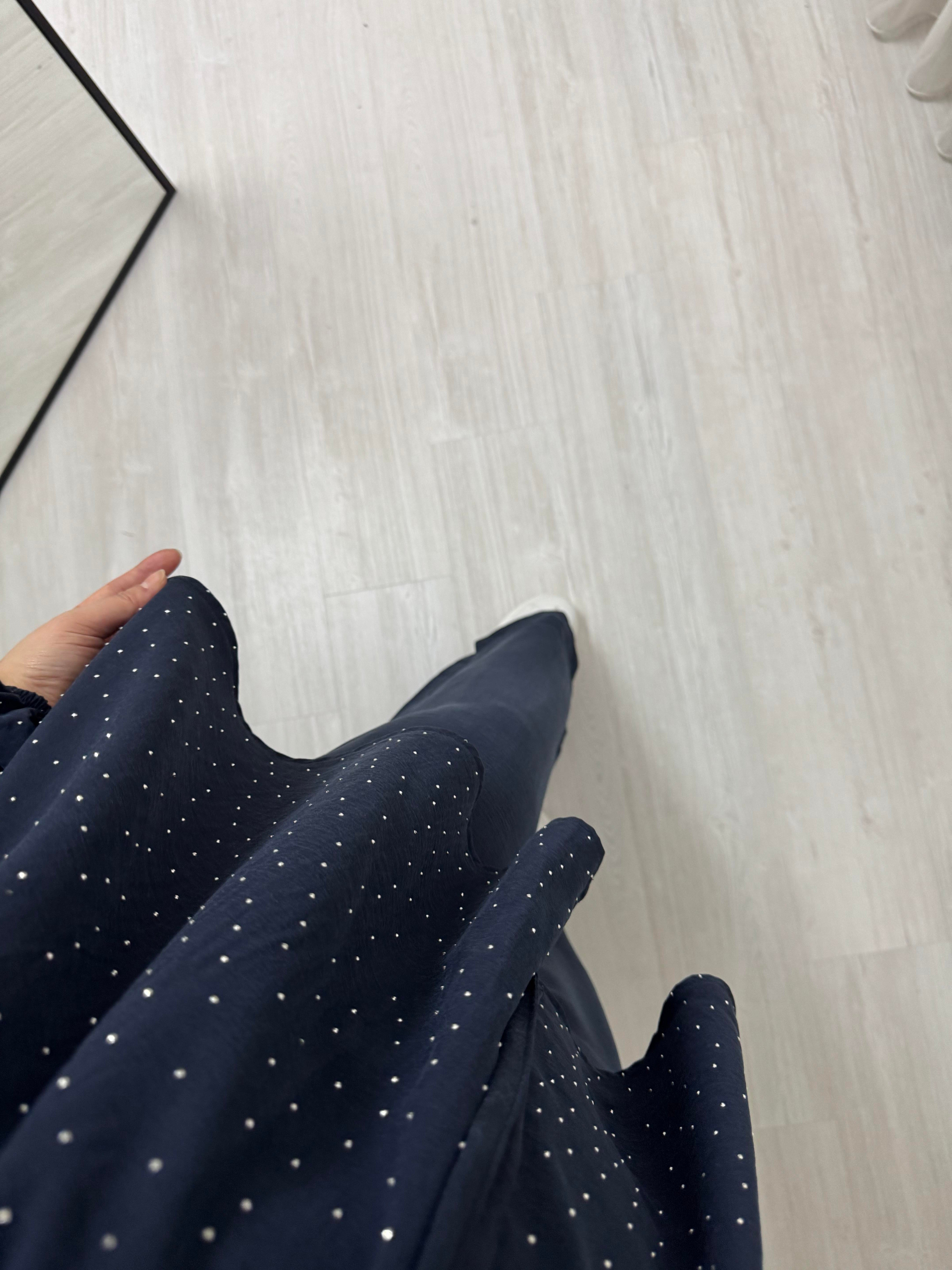 Taba Pırlantalı Modal Kumaş Takım Lacivert 