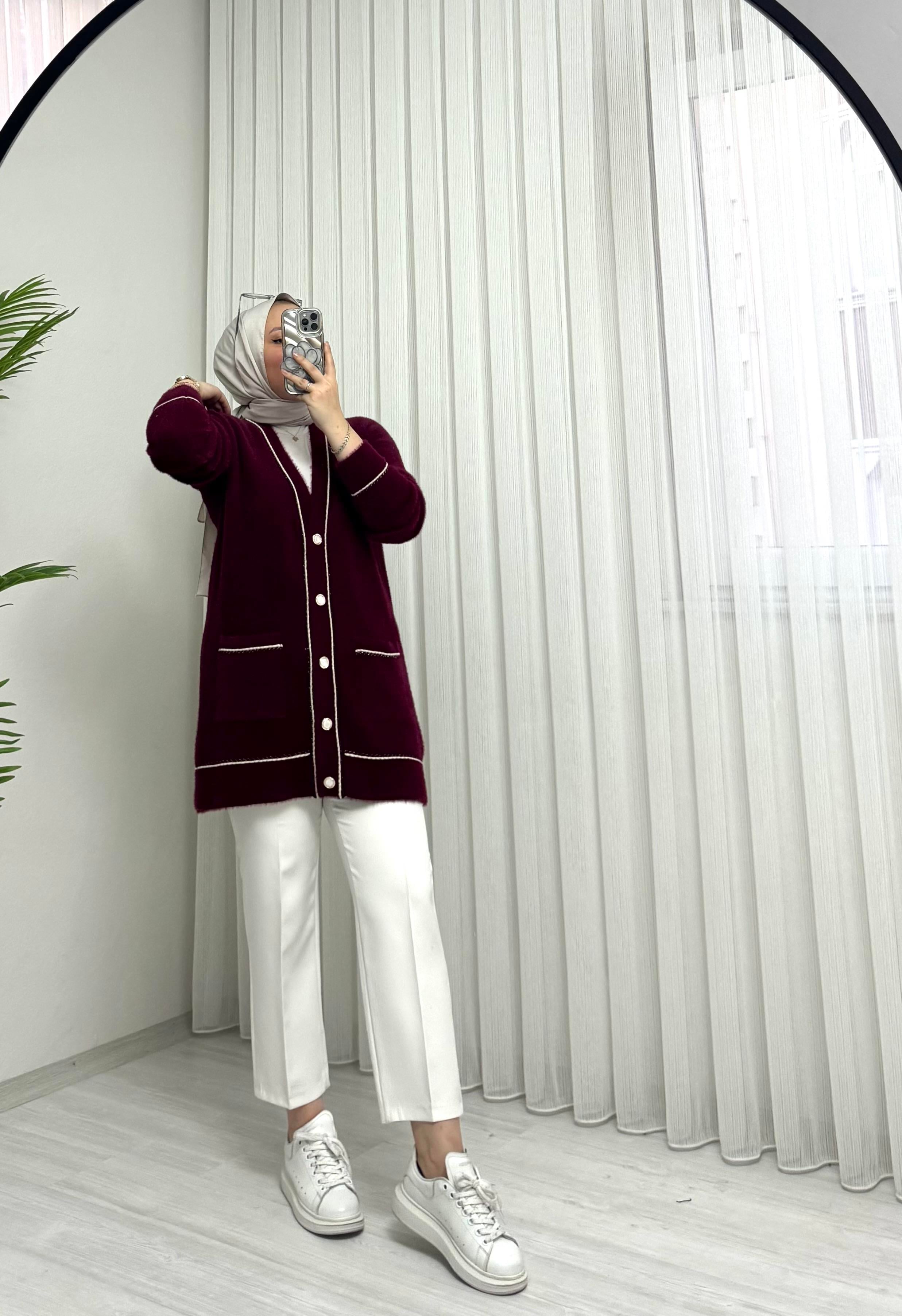 Teddy Hırka Bordo