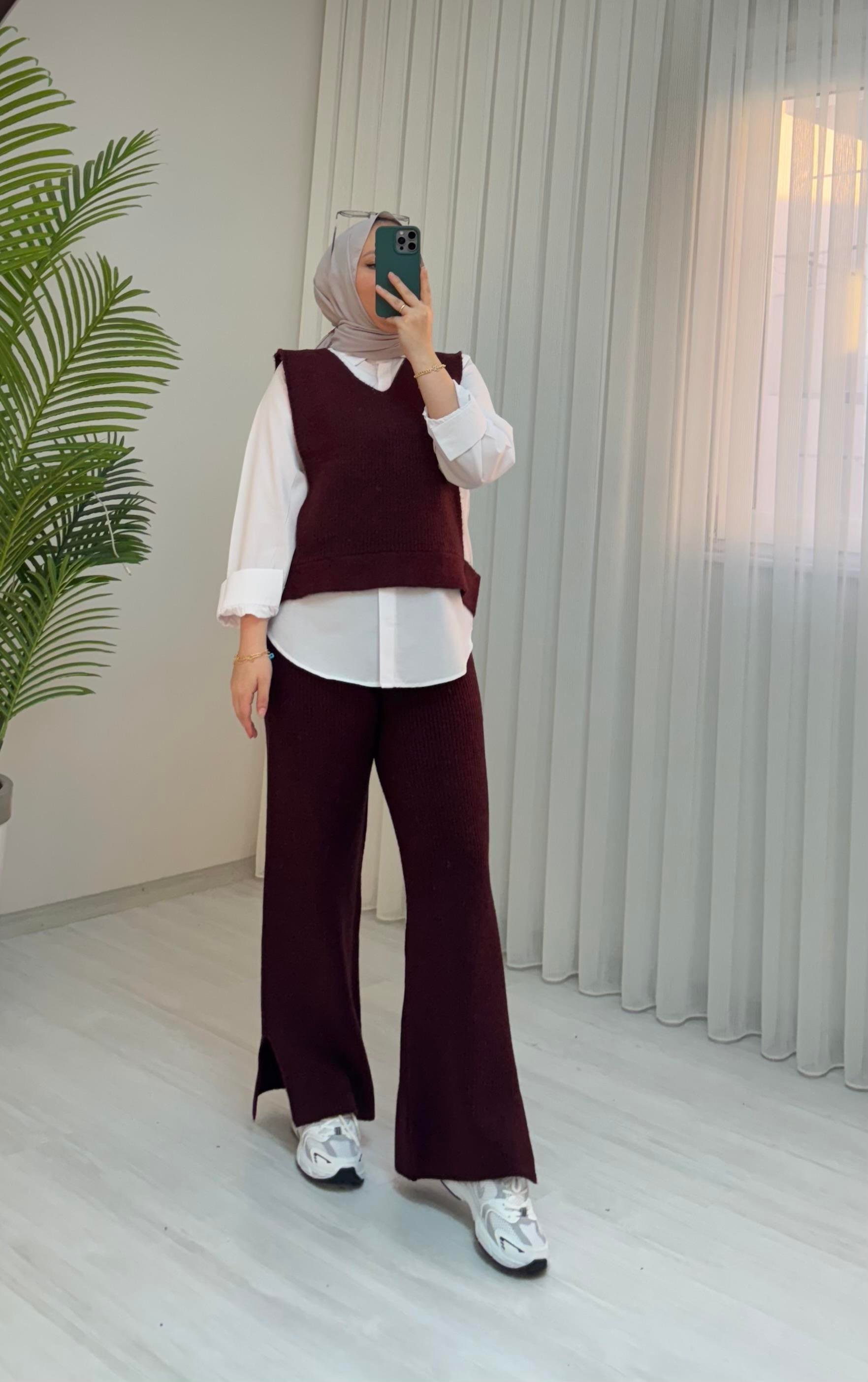 Venüs Üçlü Triko Takım Bordo