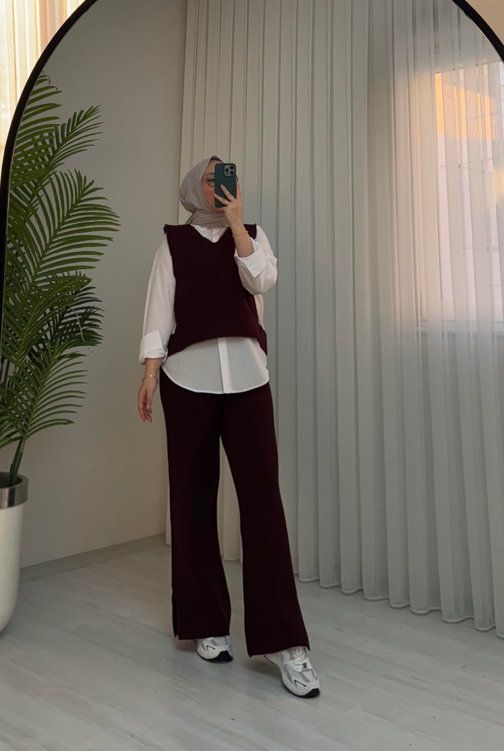 Venüs Üçlü Triko Takım Bordo