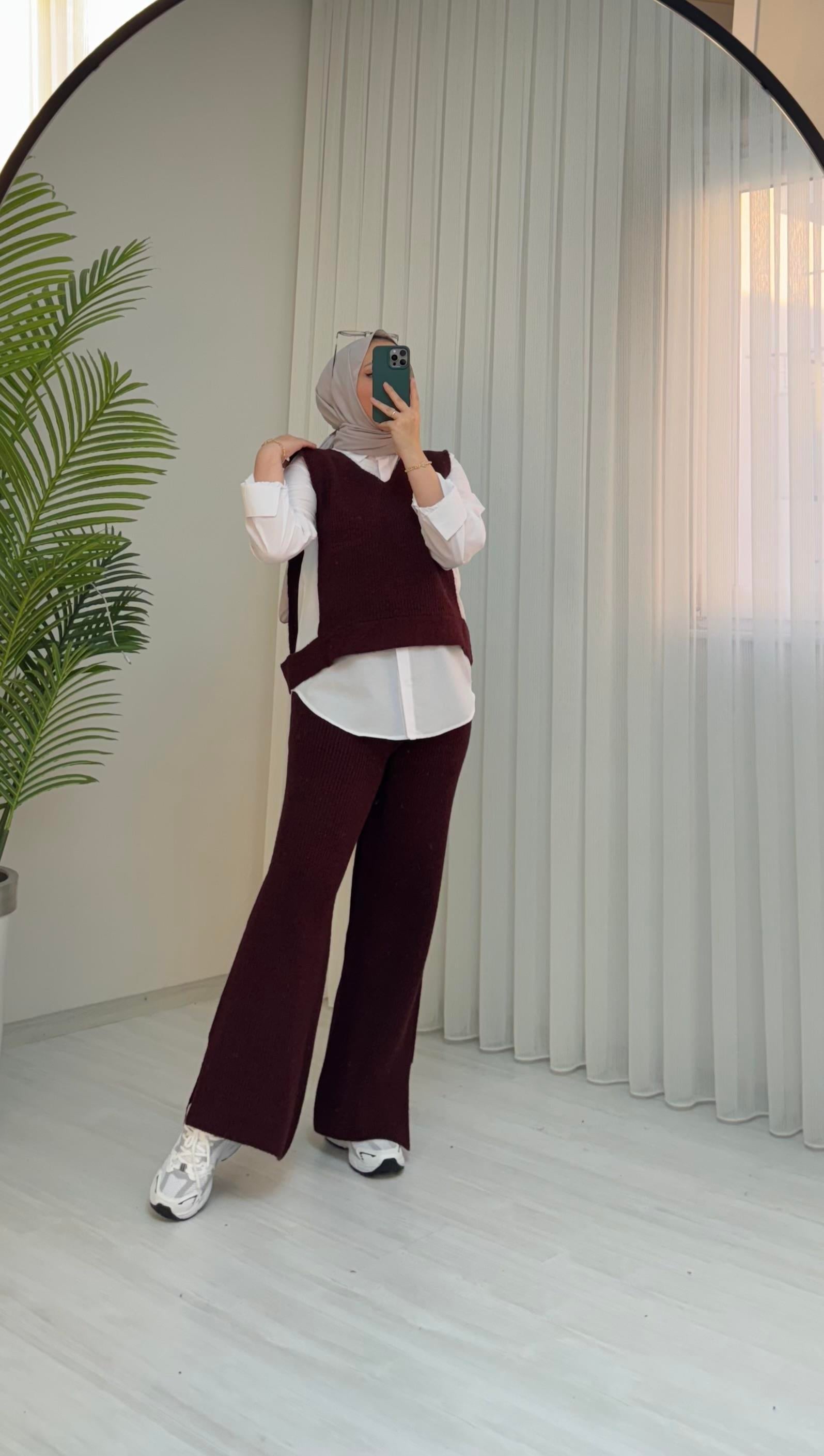 Venüs Üçlü Triko Takım Bordo