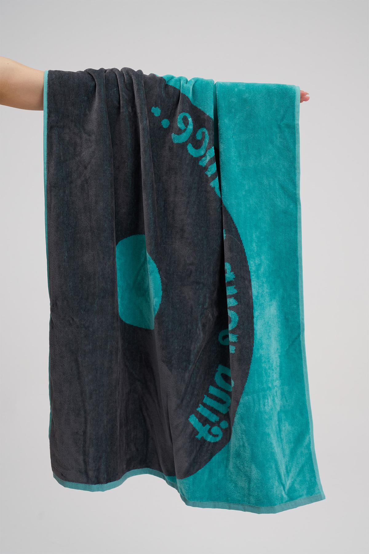 100% Pamuk Yin Yang Tasarım Plaj Havlusu - Havuz Havlusu - Beach Towel - 80x160cm