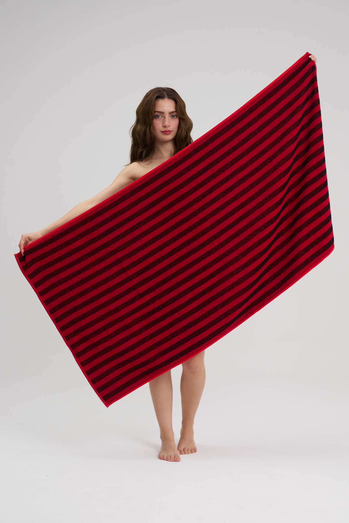 Homelover 100% Pamuk Palmiye Desenli Plaj Havlusu - Bordo Luce Scura Havuz Havlusu - 70x140cm