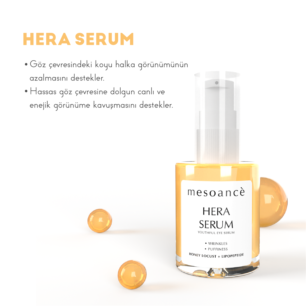 Hera Göz Serumu, Kırışıklık Karşıtı Seramidler Göz Altı Koyu Halka Serumu 30ml
