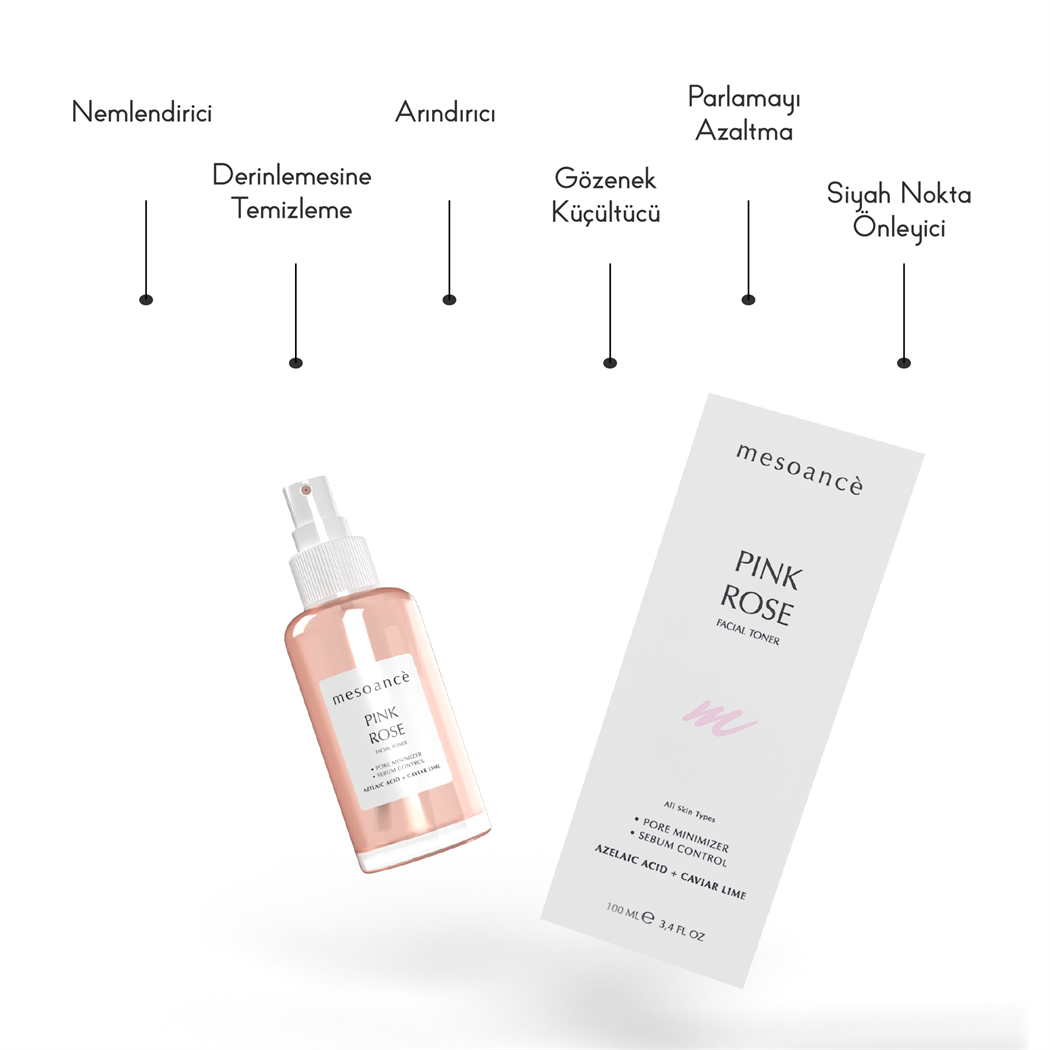 Pink Rose Facial Toner Gözenek Sıkılaştırıcı Aydınlatıcı Tonik 100ML