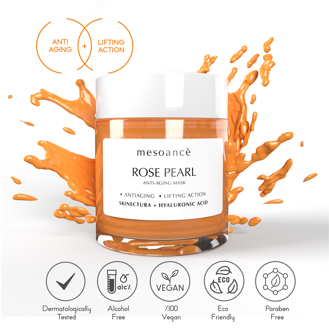 Rose Pearl Vegan Gözenekleri Sıkılaştırıcı Kolajen Yüz Maskesi 100ML