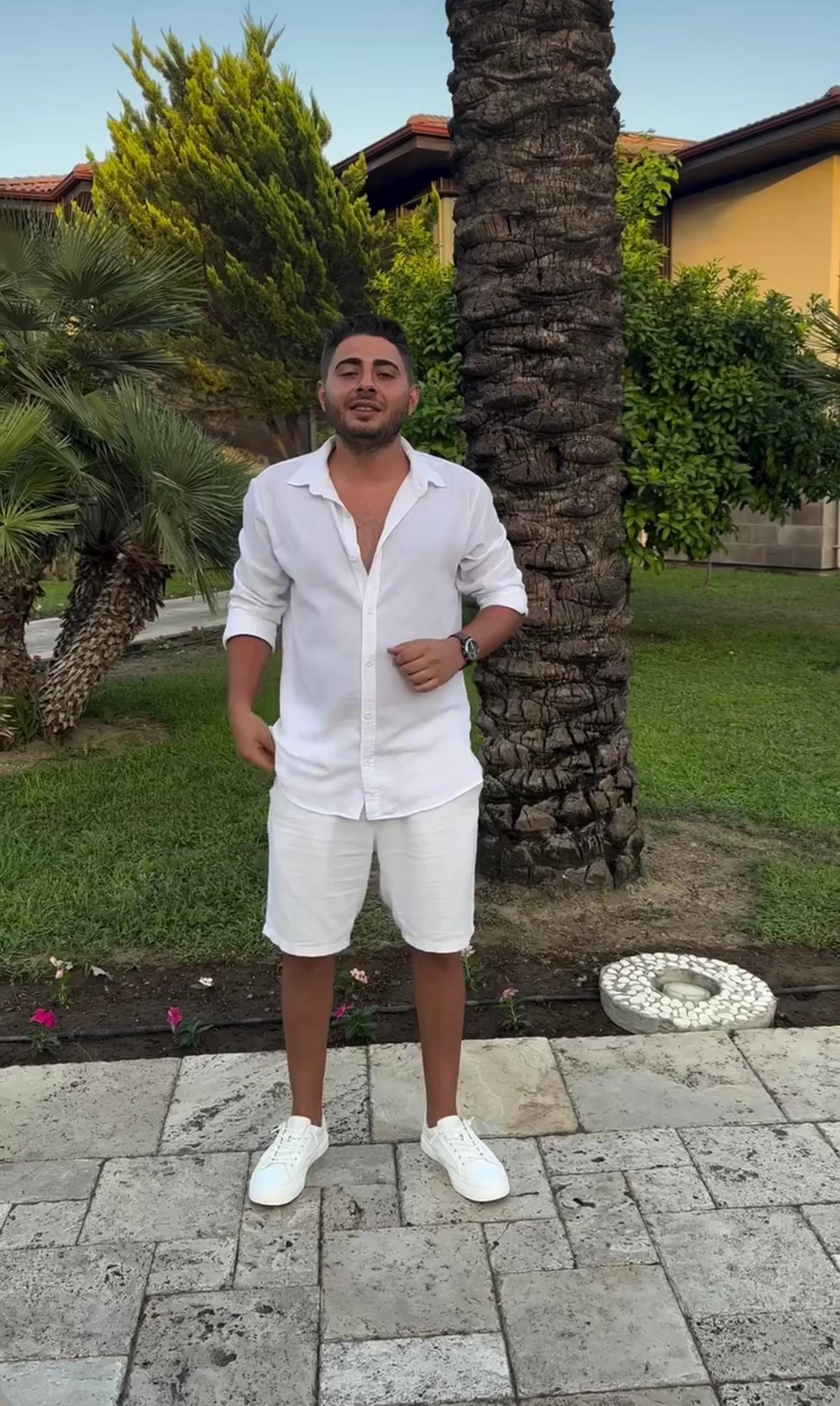 BEYAZ KETEN KRİNKIL OVERSİZE GÖMLEK