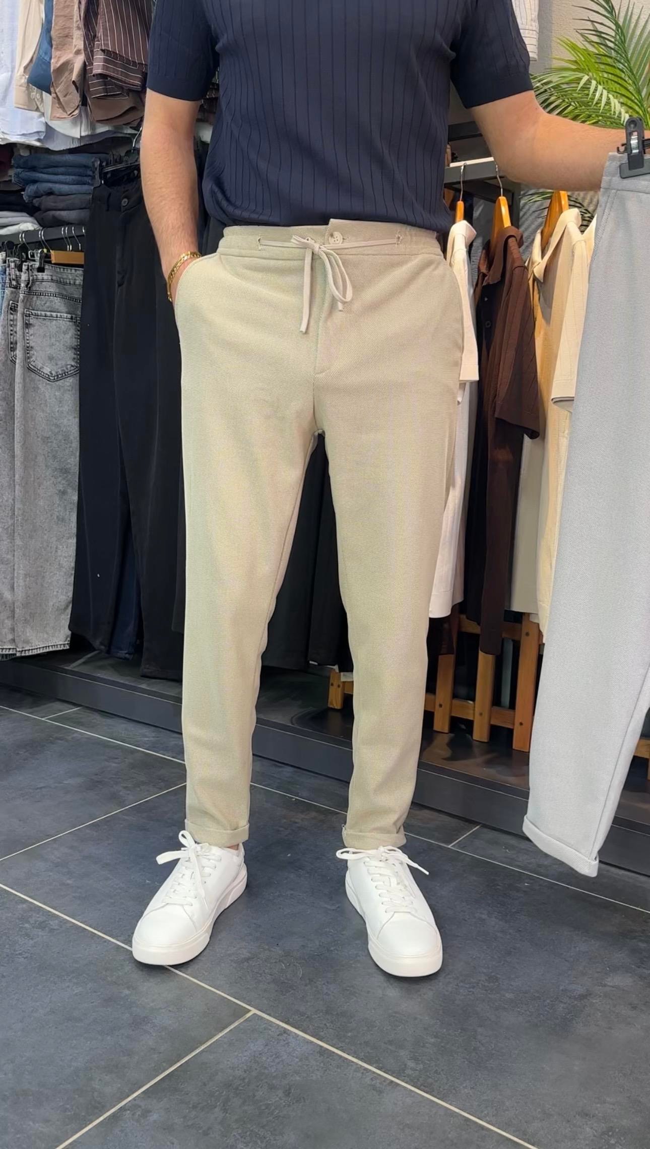 DUBLE PAÇA JOGGER BEJ