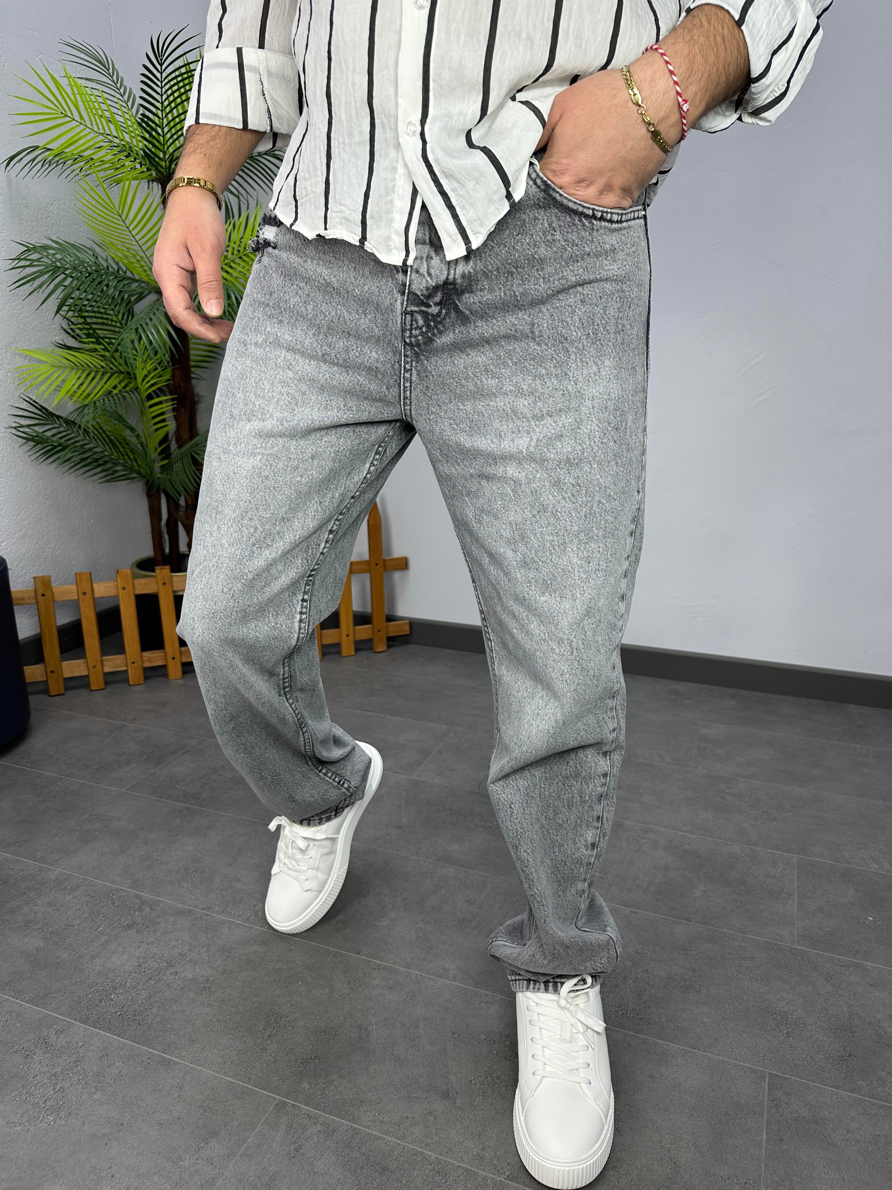 GRİ BAGGY KOT PANTOLON