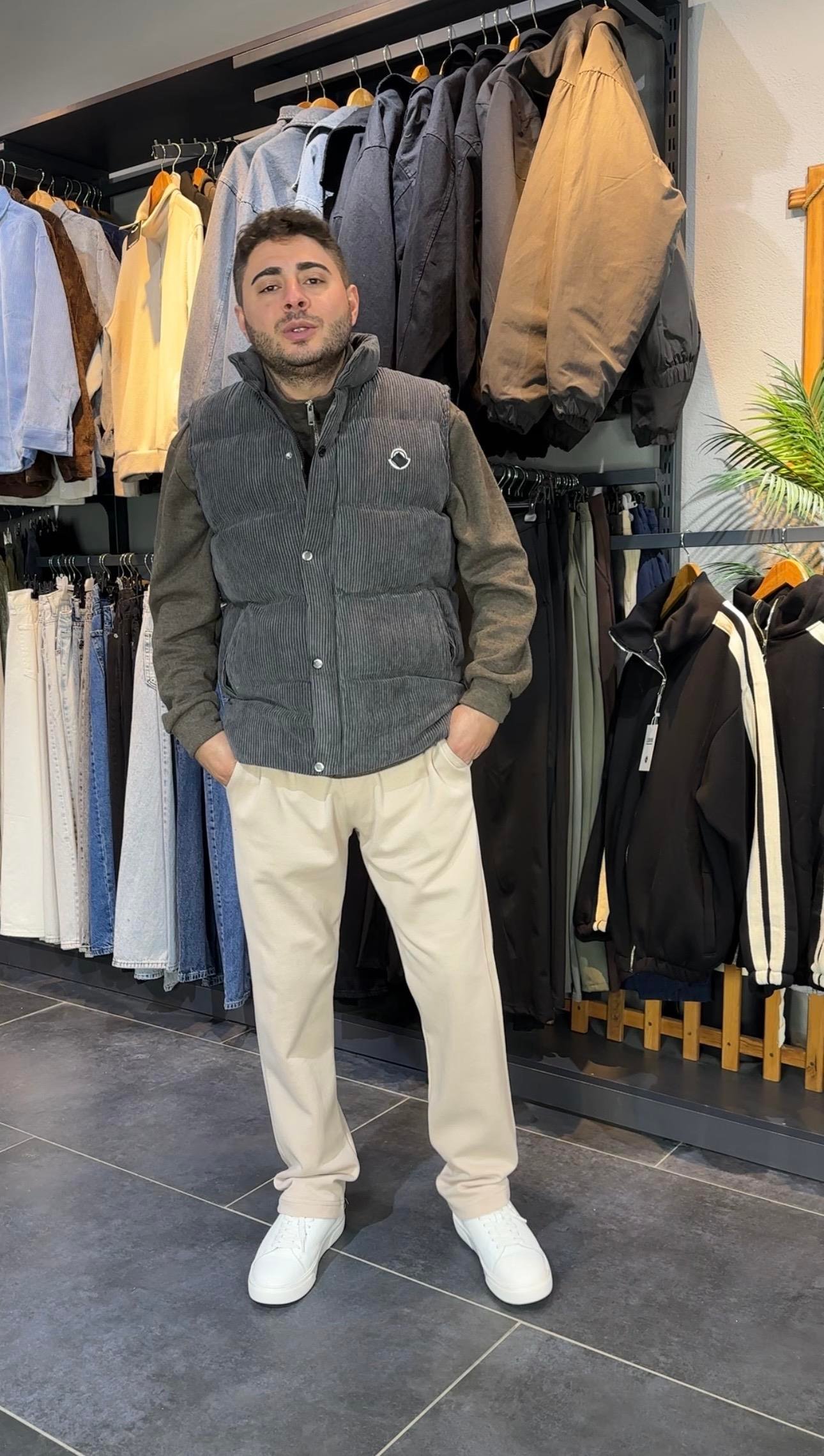 GRİ FİTİLLİ YELEK 