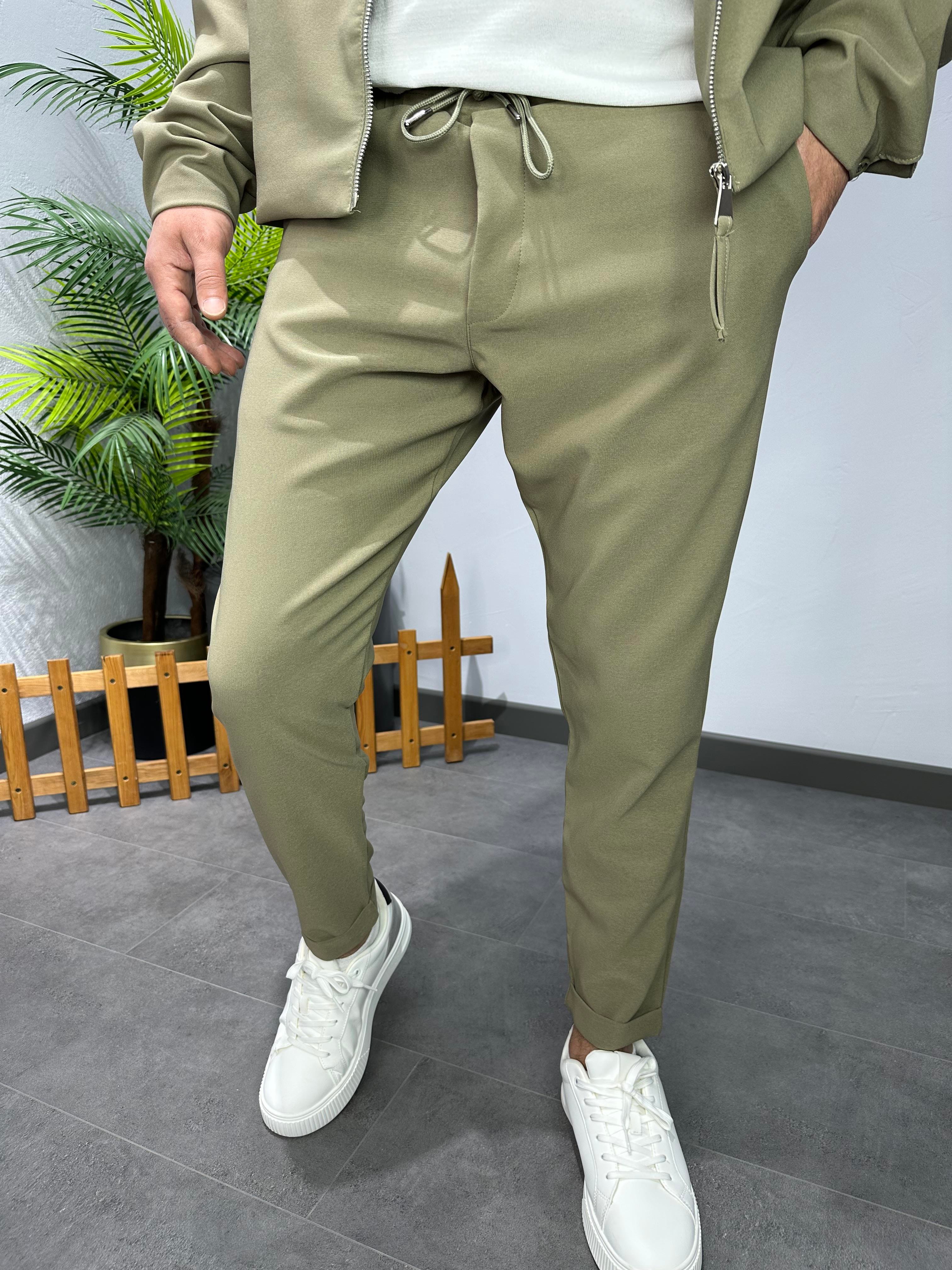HÜRMÜZ KUMAŞ PANTOLON YEŞİL