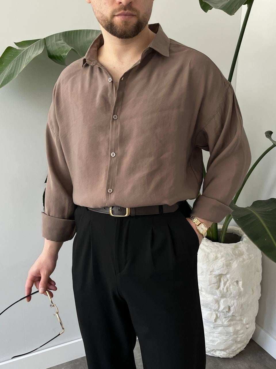 MODAL TABA RENGİ OVERSİZE GÖMLEK