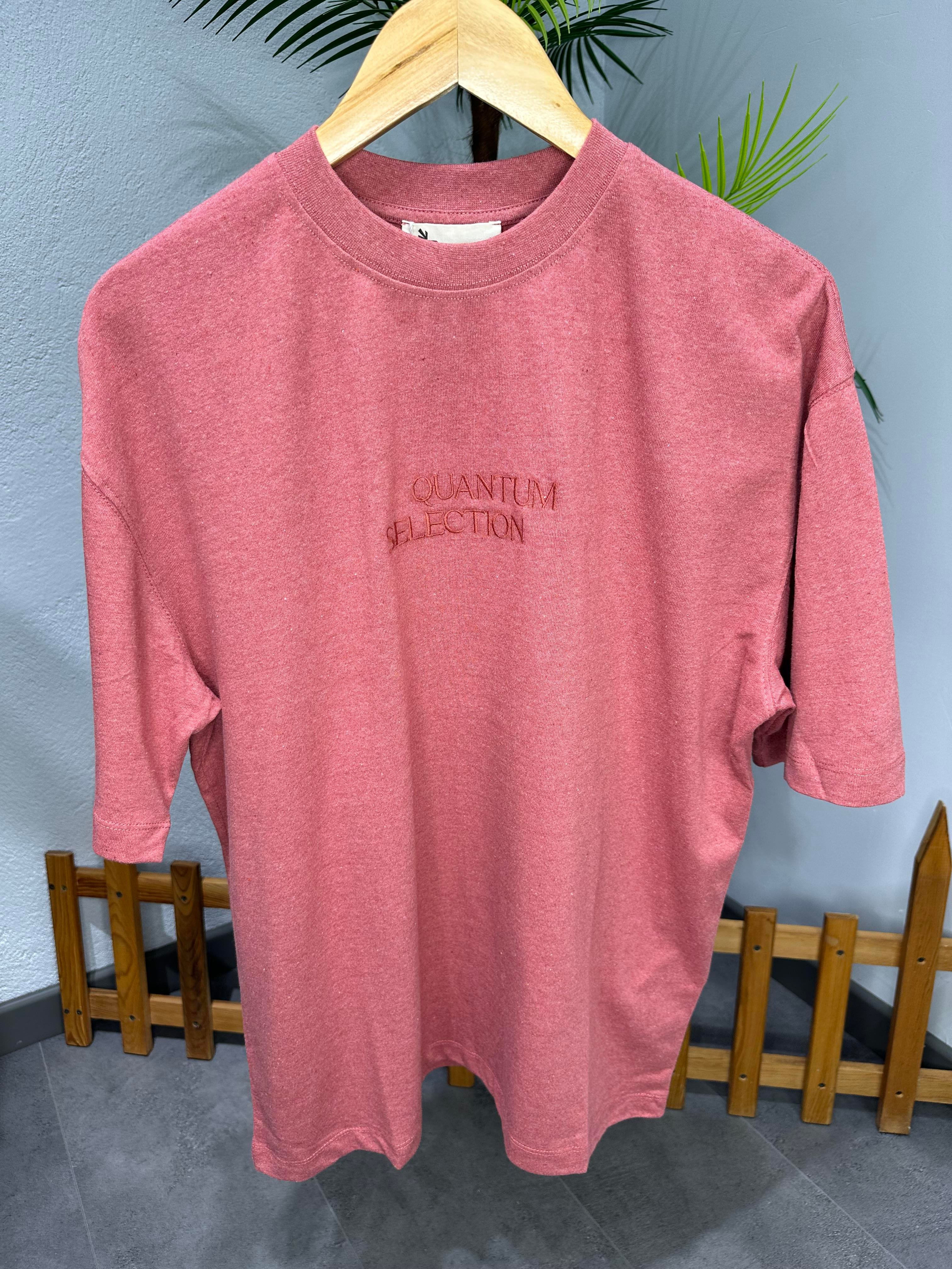 QUANTUM BASKILI T-SHİRT PEMBE