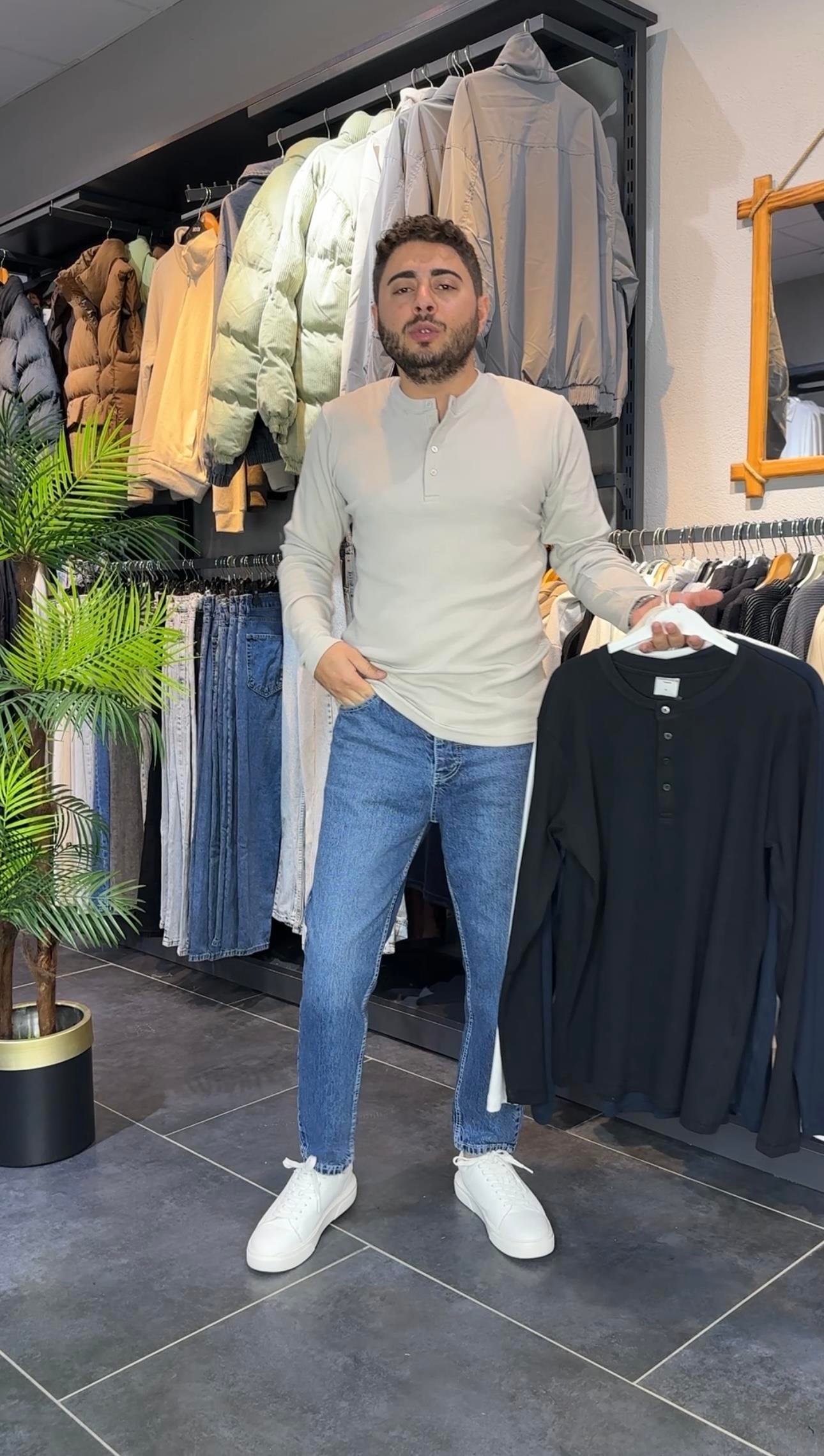 TAŞ GRİ DÜĞMELİ SWEAT