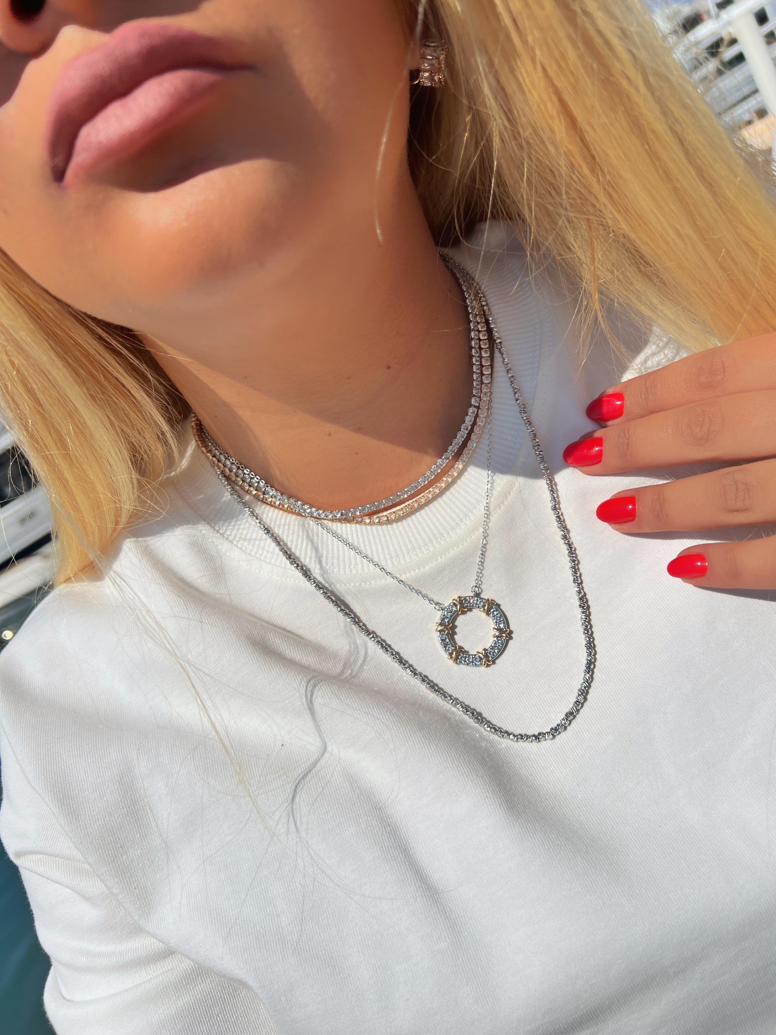 50 CM GÜMÜŞ RENK DORİKA KOLYE