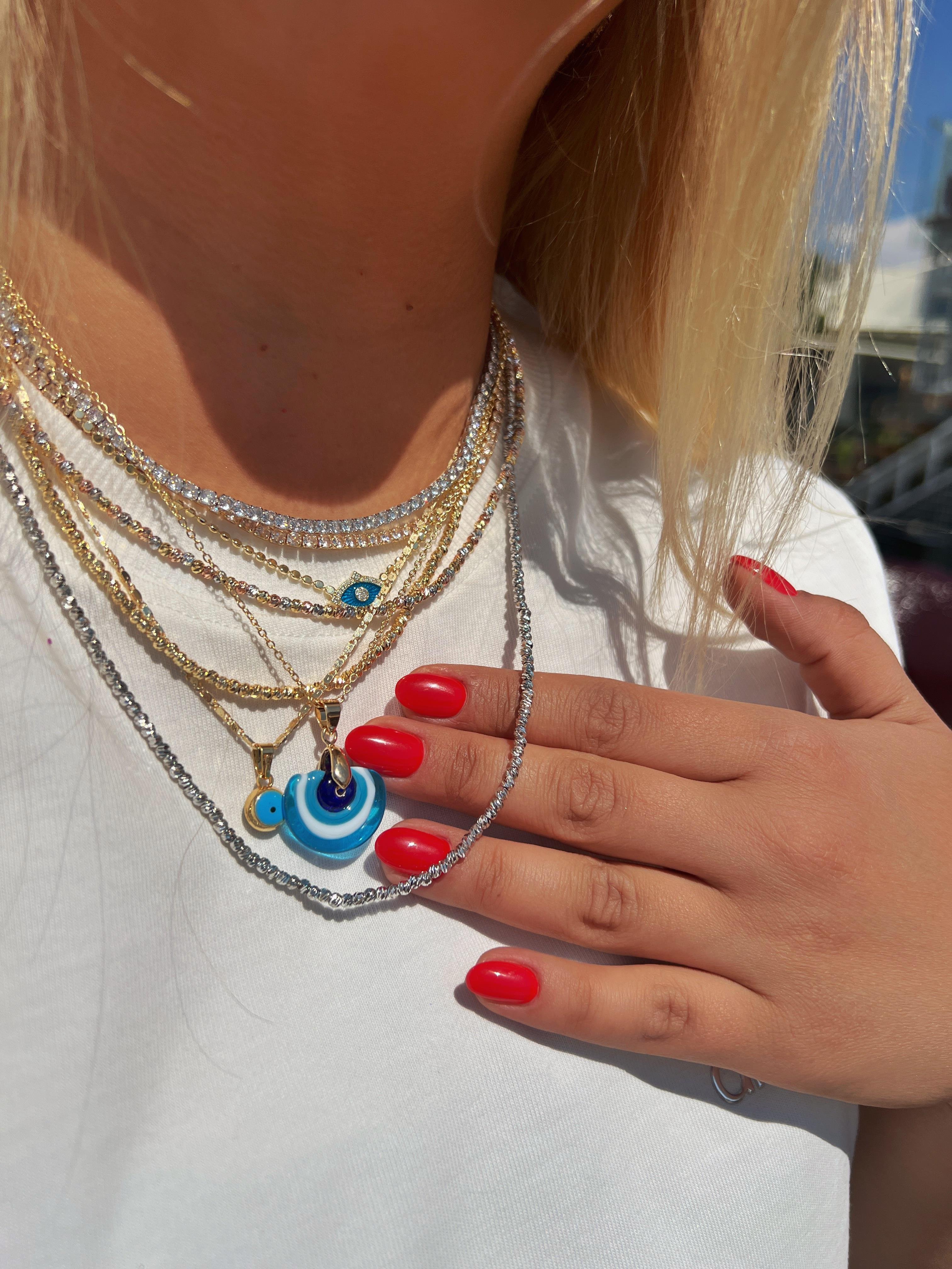 50 CM GÜMÜŞ RENK DORİKA KOLYE