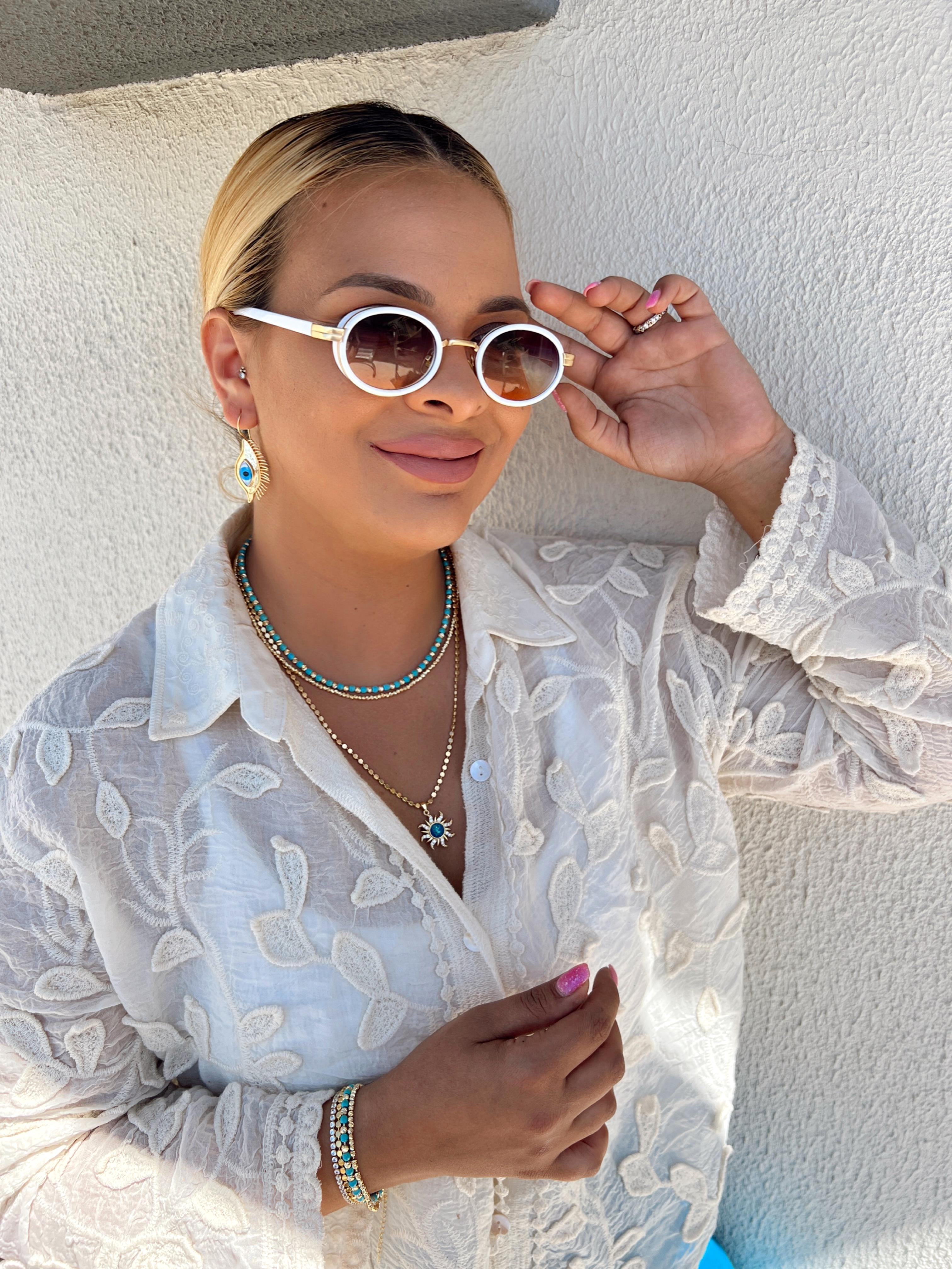 55 CM FİRUZE GÜNEŞ EZME KOLYEMİZ