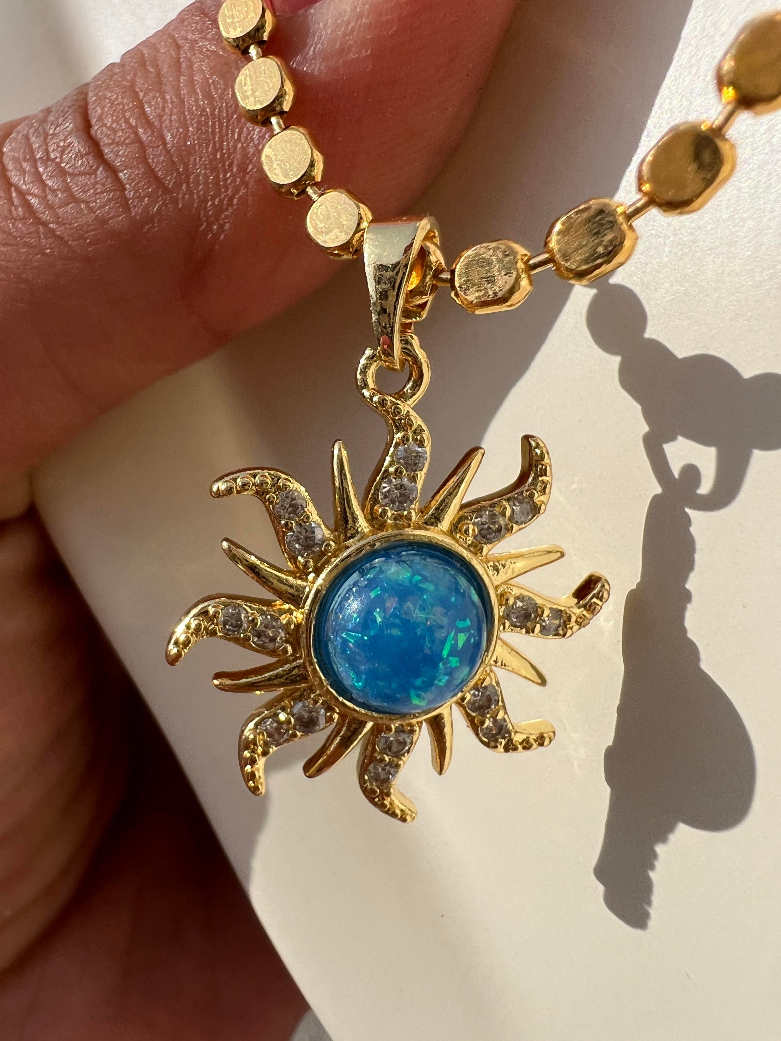 60 CM FİRUZE GÜNEŞ EZME KOLYE