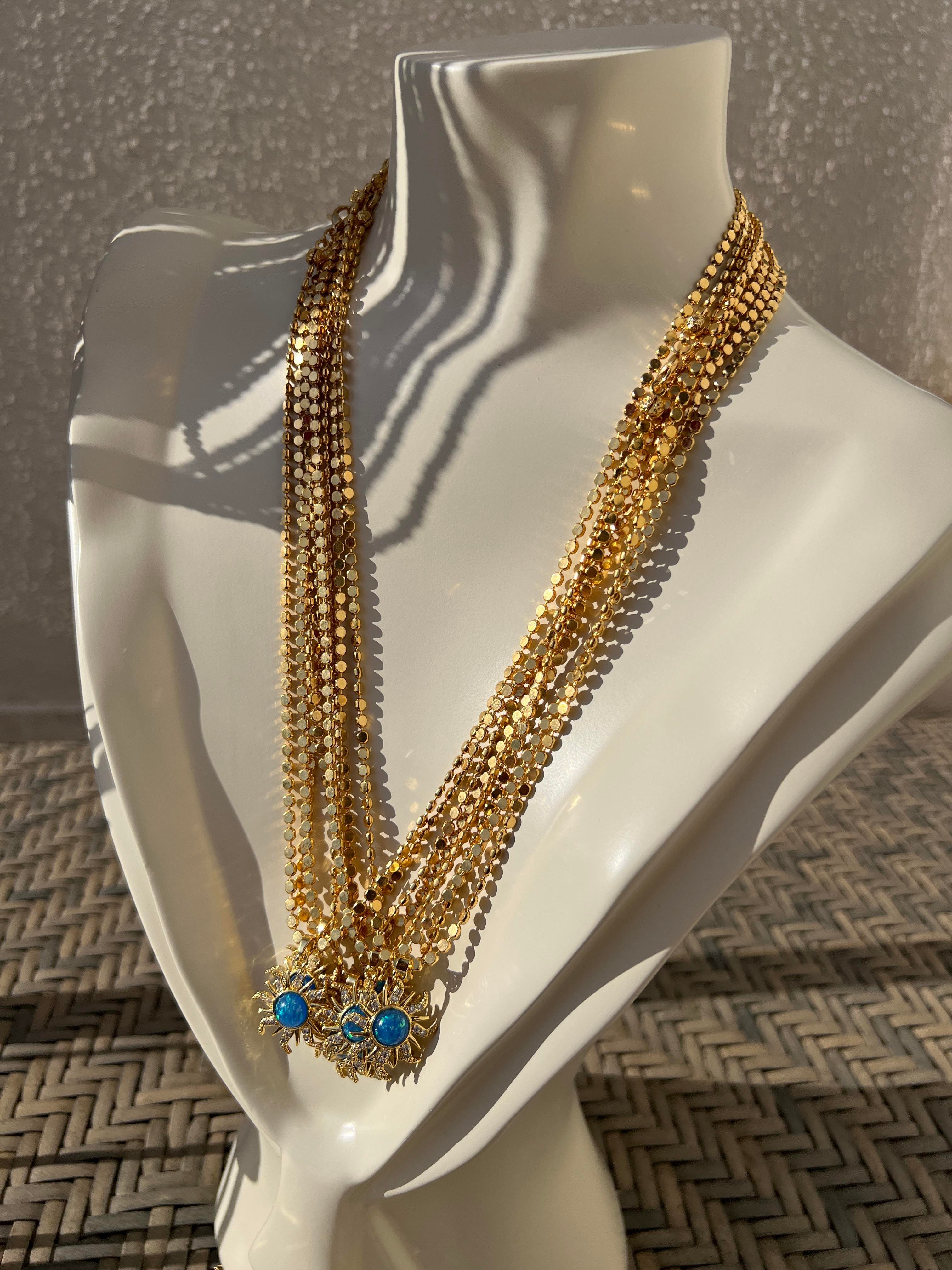 60 CM FİRUZE GÜNEŞ EZME KOLYE