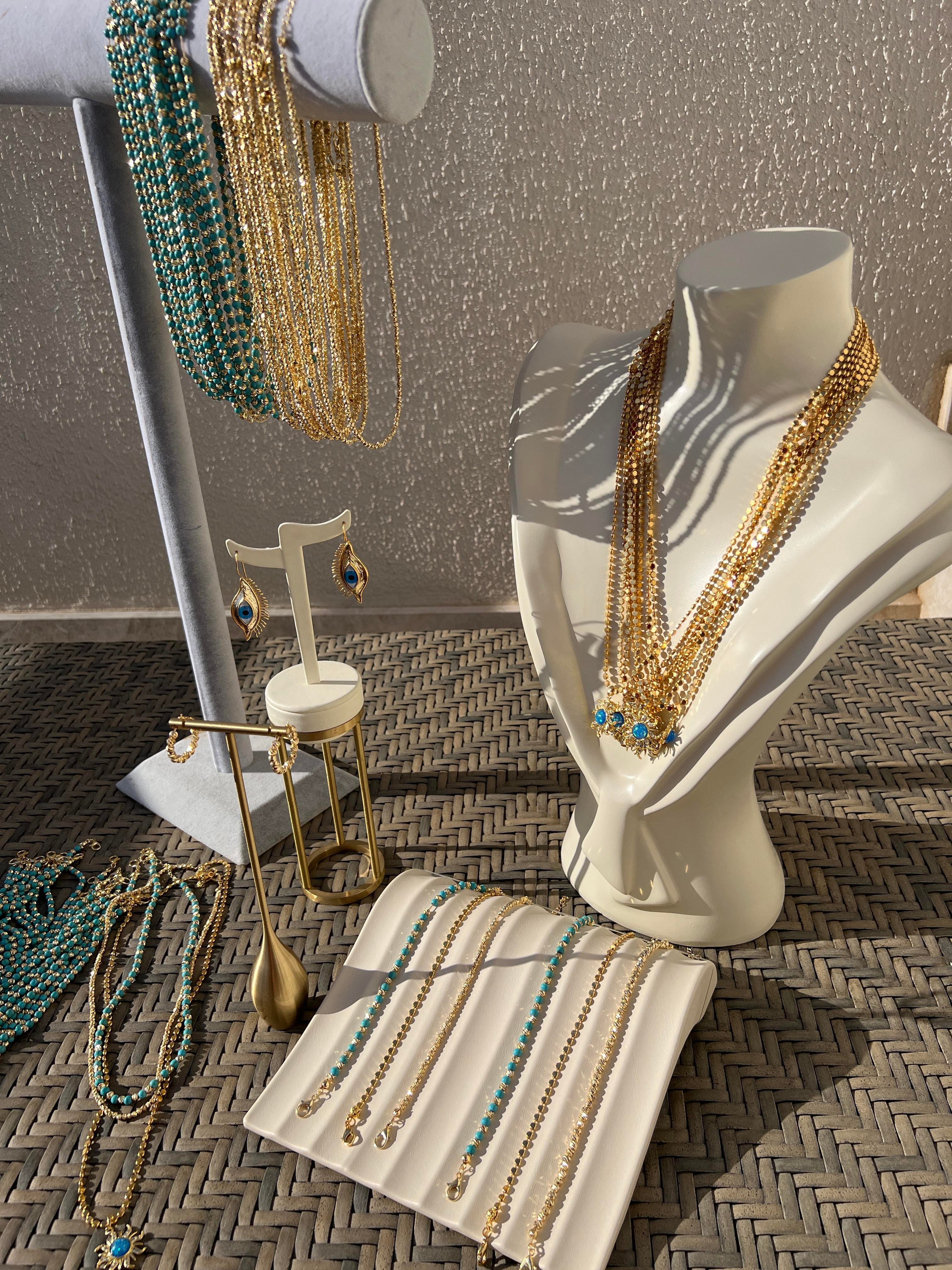 60 CM FİRUZE GÜNEŞ EZME KOLYE